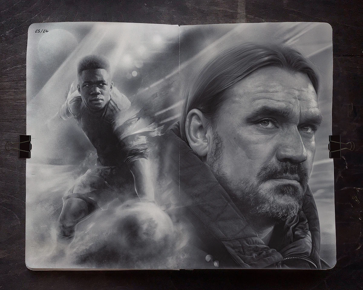 Leeds United, Daniel Farke, Willy Gnonto — illustration by John Tregoning