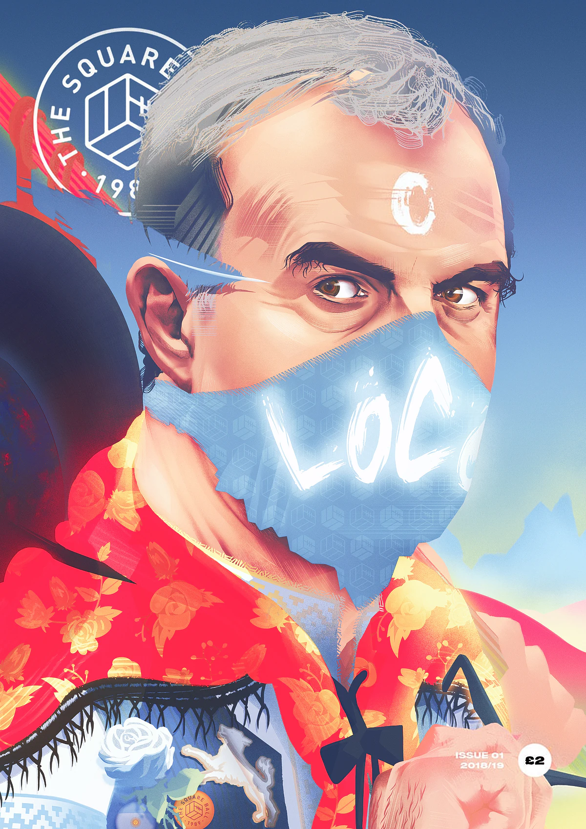Marcelo Bielsa, Leeds United — illustration by John Tregoning for The Square Ball