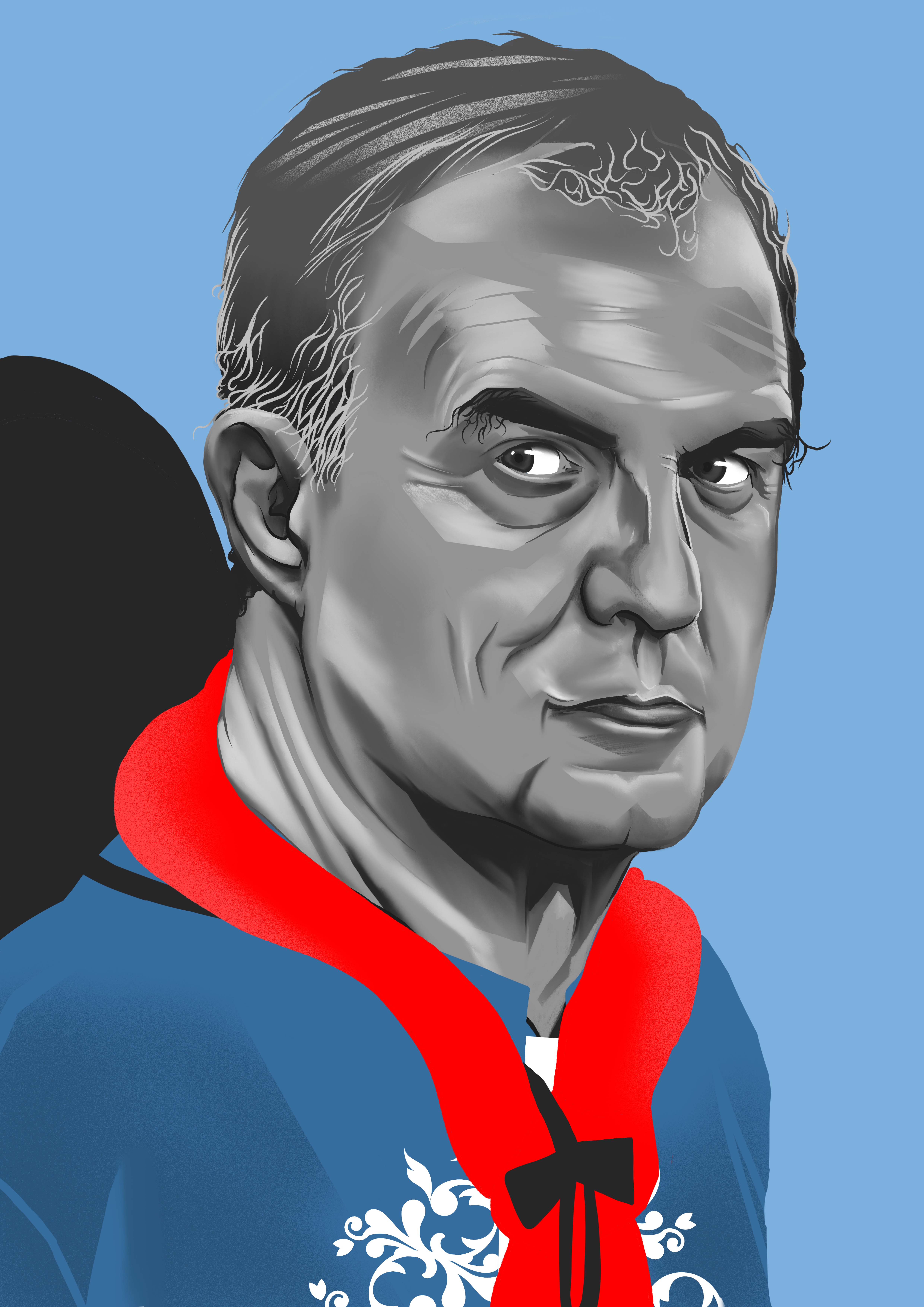 Marcelo Bielsa, Leeds United — illustration by John Tregoning for The Square Ball — view 10