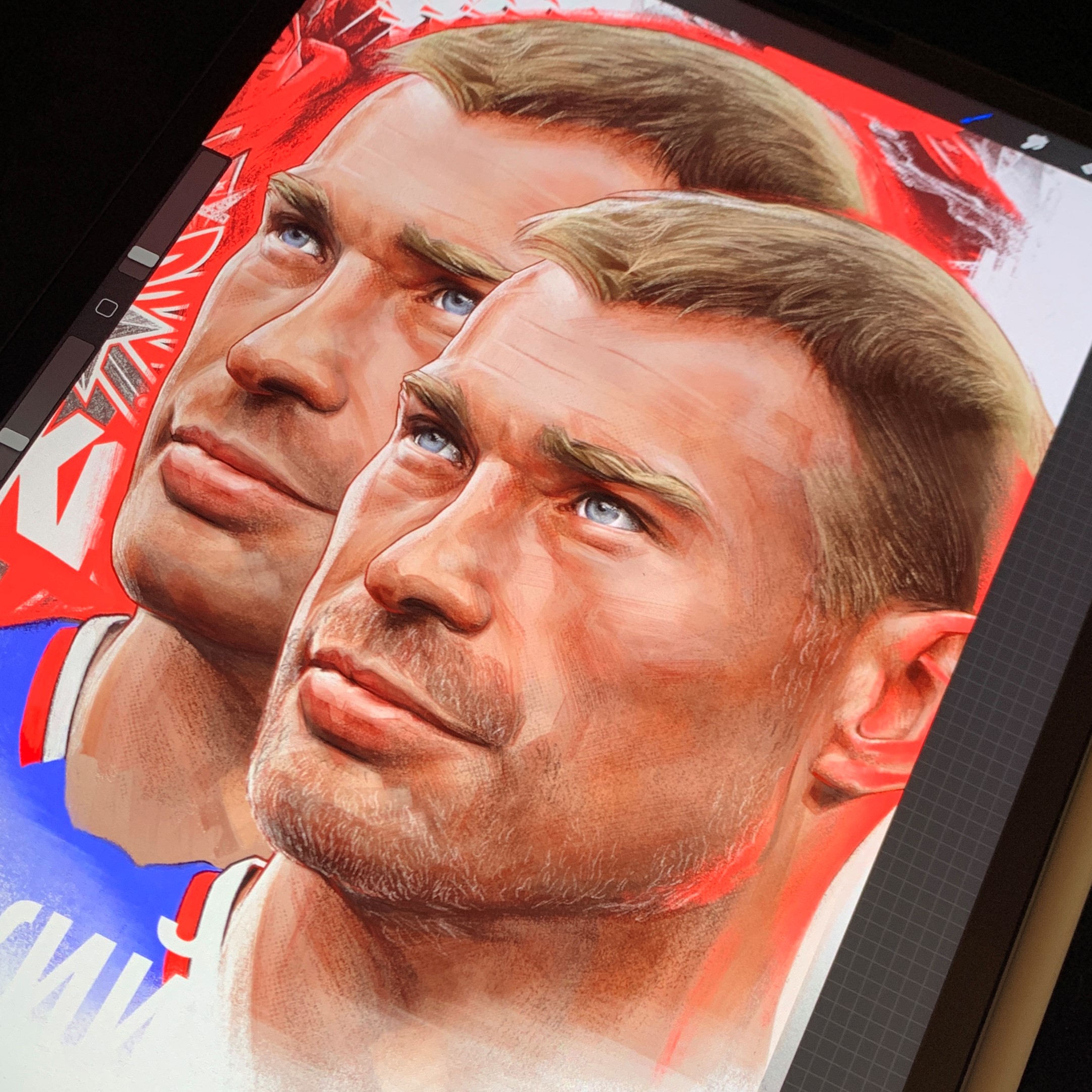 Vasili Berezutski, Aleksei Berezutski, Russia national football team — illustration by John Tregoning for NPLH Magazine — view 11