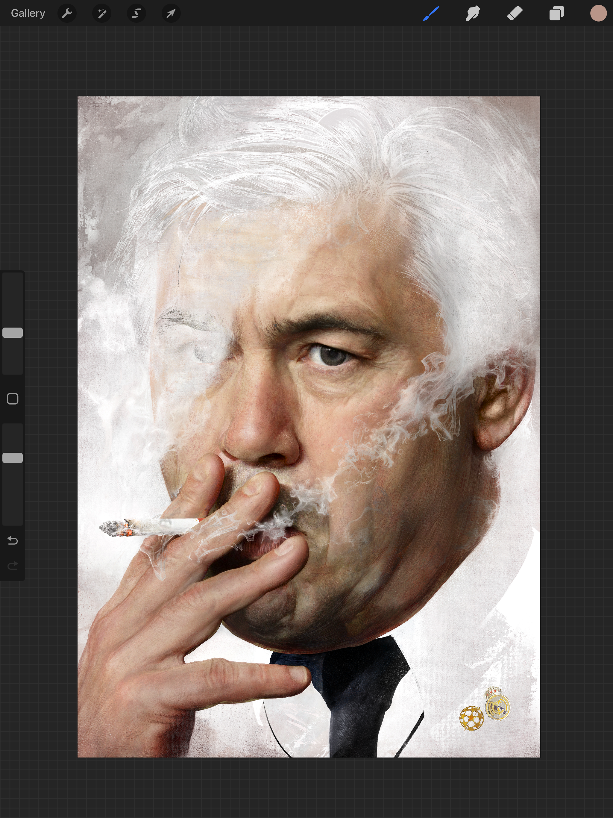 Carlo Ancelotti, Real Madrid — illustration by John Tregoning for The Gaffer Magazine — view 7