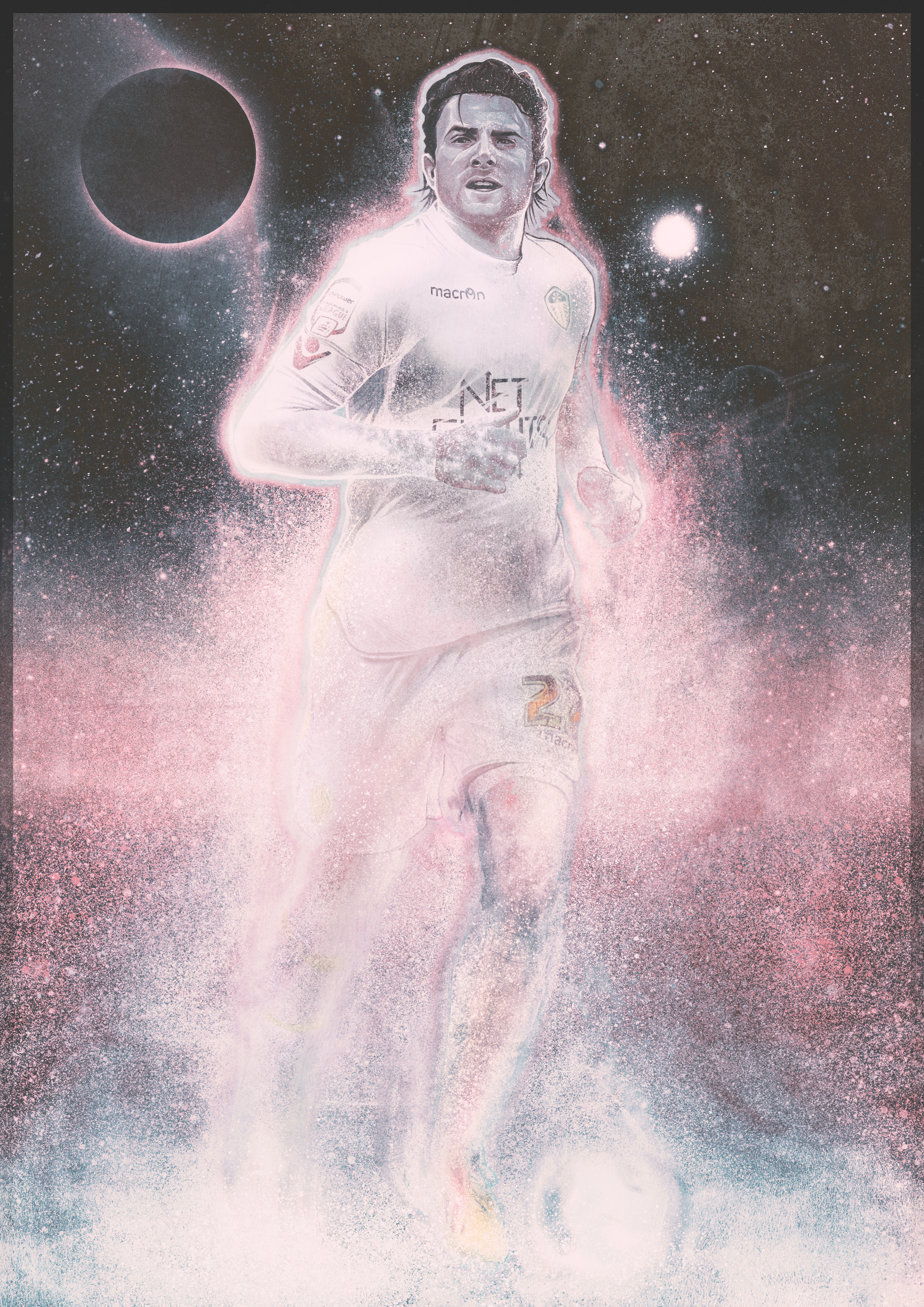 Davide Somma, Leeds United — illustration by John Tregoning for The Square Ball