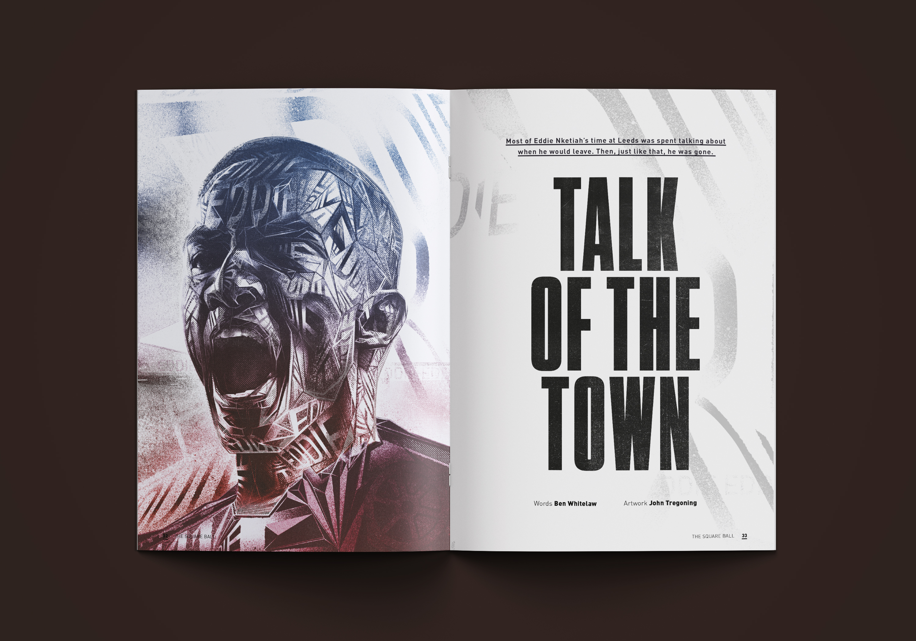 Eddie Nketiah, Leeds United — illustration by John Tregoning for The Square Ball