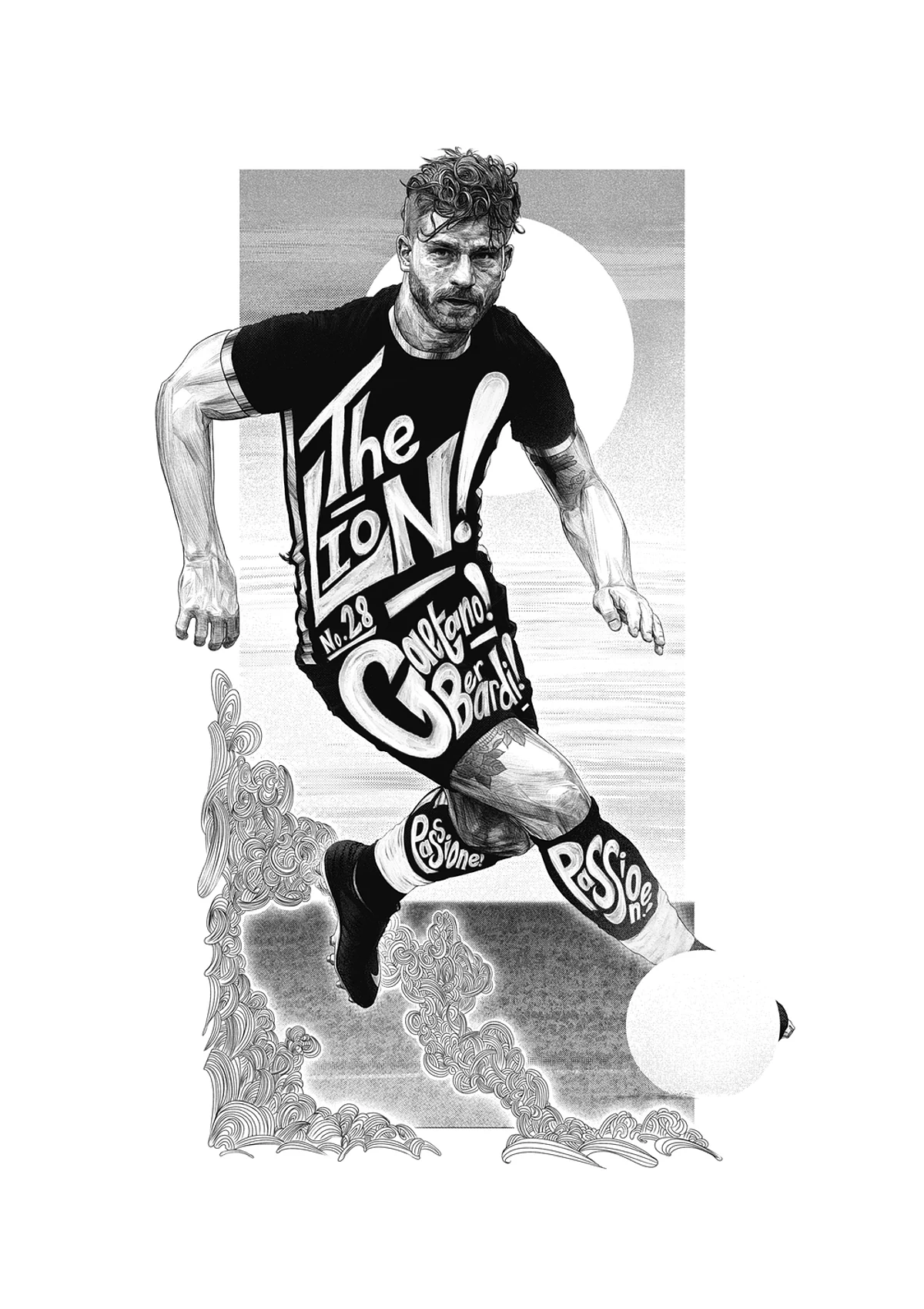 Gaetano Berardi, Leeds United — illustration by John Tregoning for Leeds That