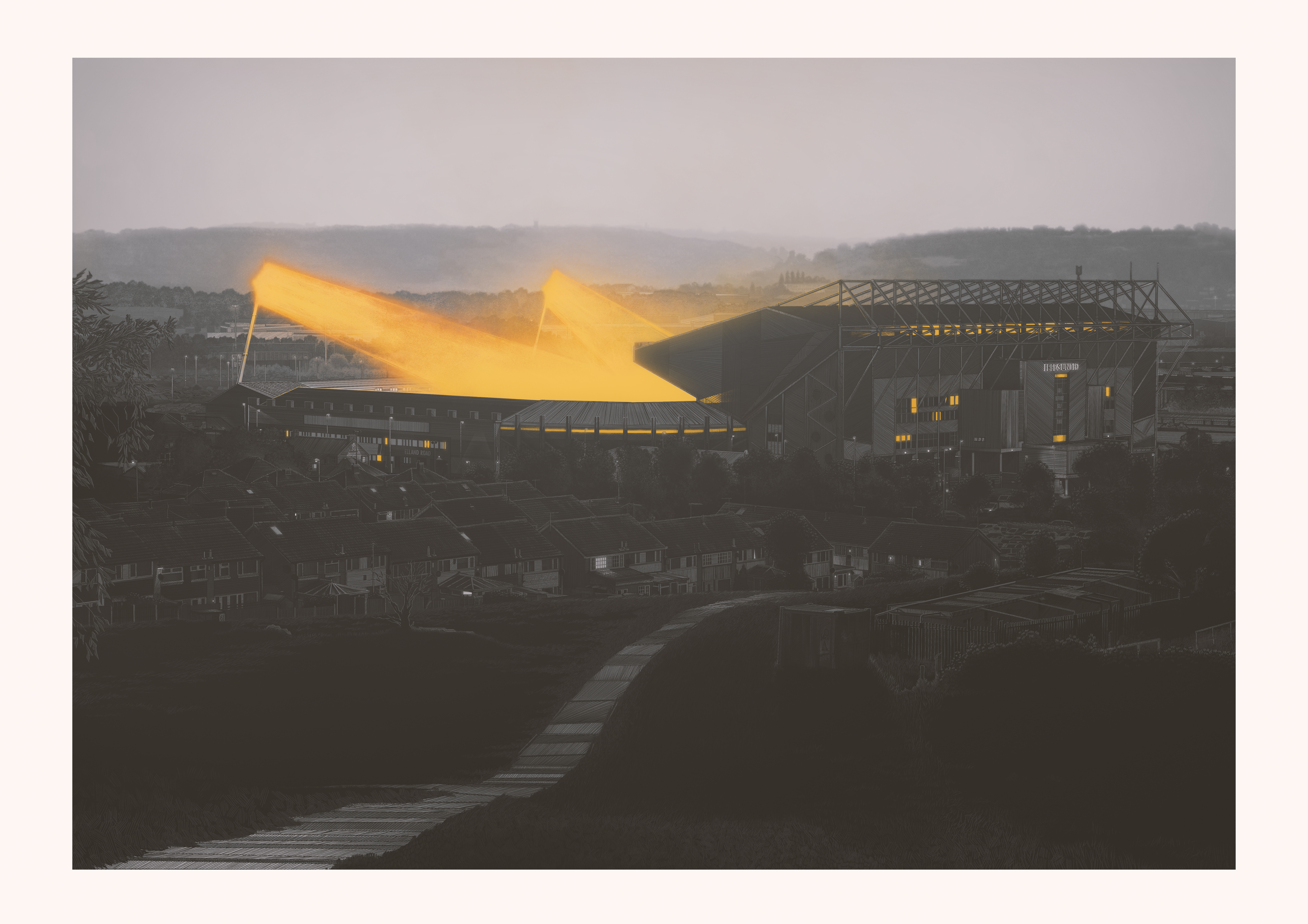 Elland Road, Leeds United — illustration by John Tregoning for The Square Ball