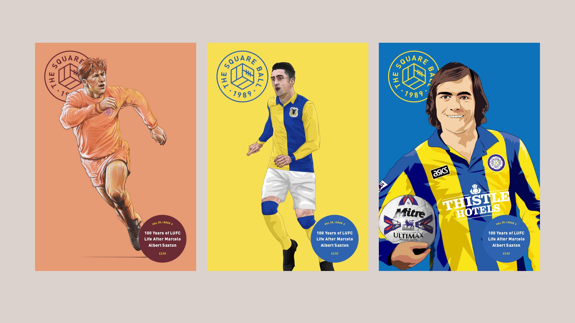 Ian Baird, Leeds United — illustration by John Tregoning for The Square Ball