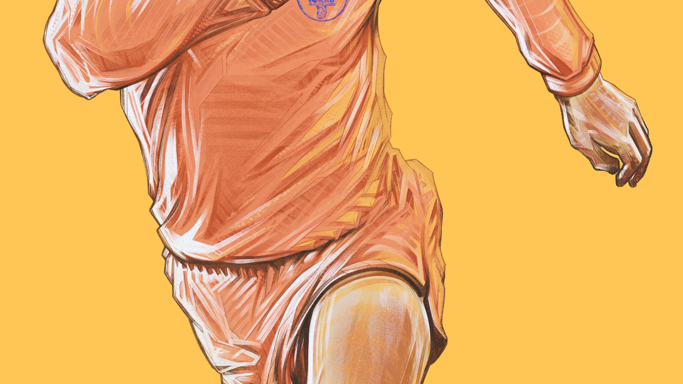 Ian Baird, Leeds United — illustration by John Tregoning for The Square Ball