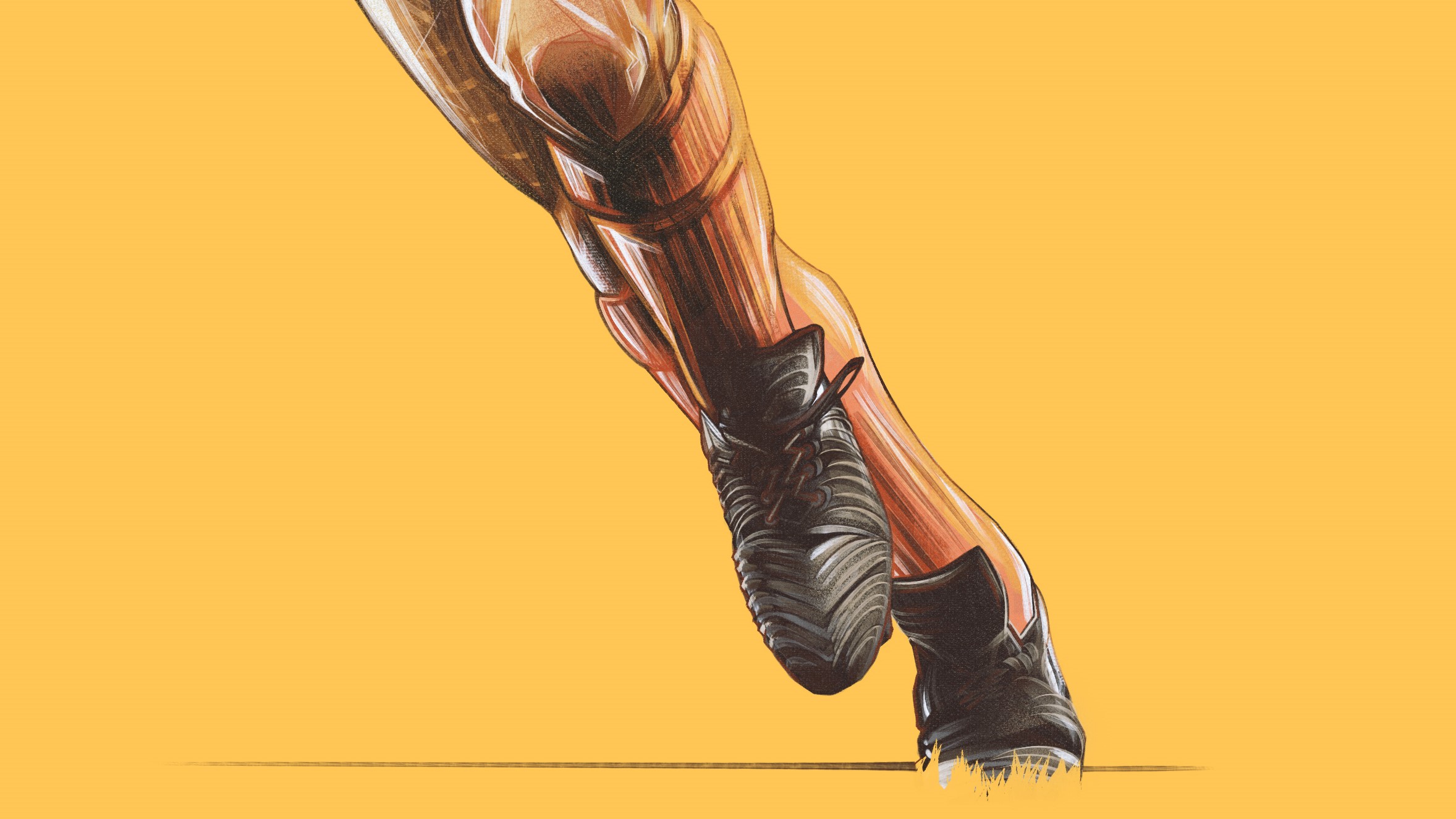 Ian Baird, Leeds United — illustration by John Tregoning for The Square Ball — view 5