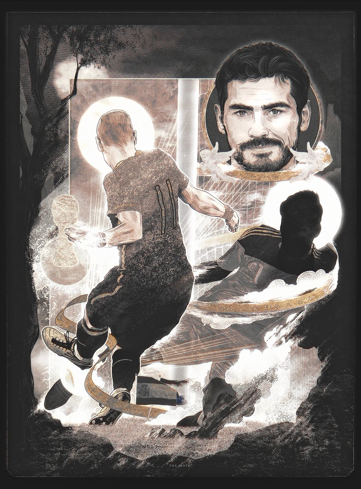 Iker Casillas, Spain, Real Madrid — illustration by John Tregoning for NPLH Magazine