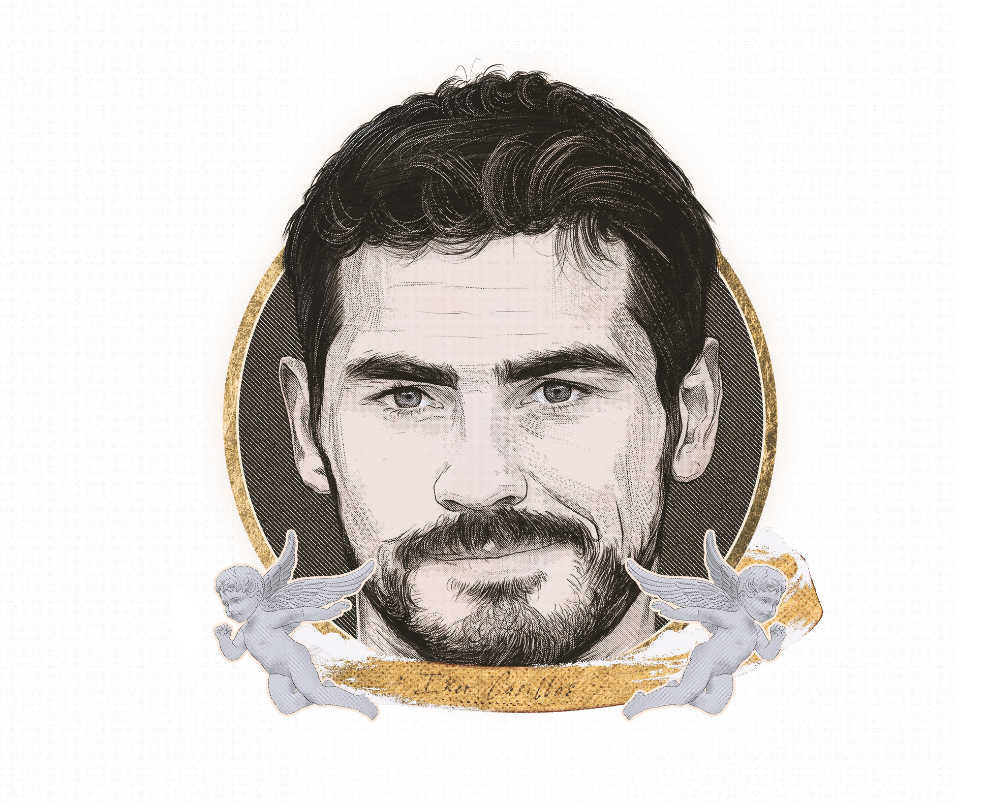 Iker Casillas, Spain, Real Madrid — illustration by John Tregoning for NPLH Magazine — view 3