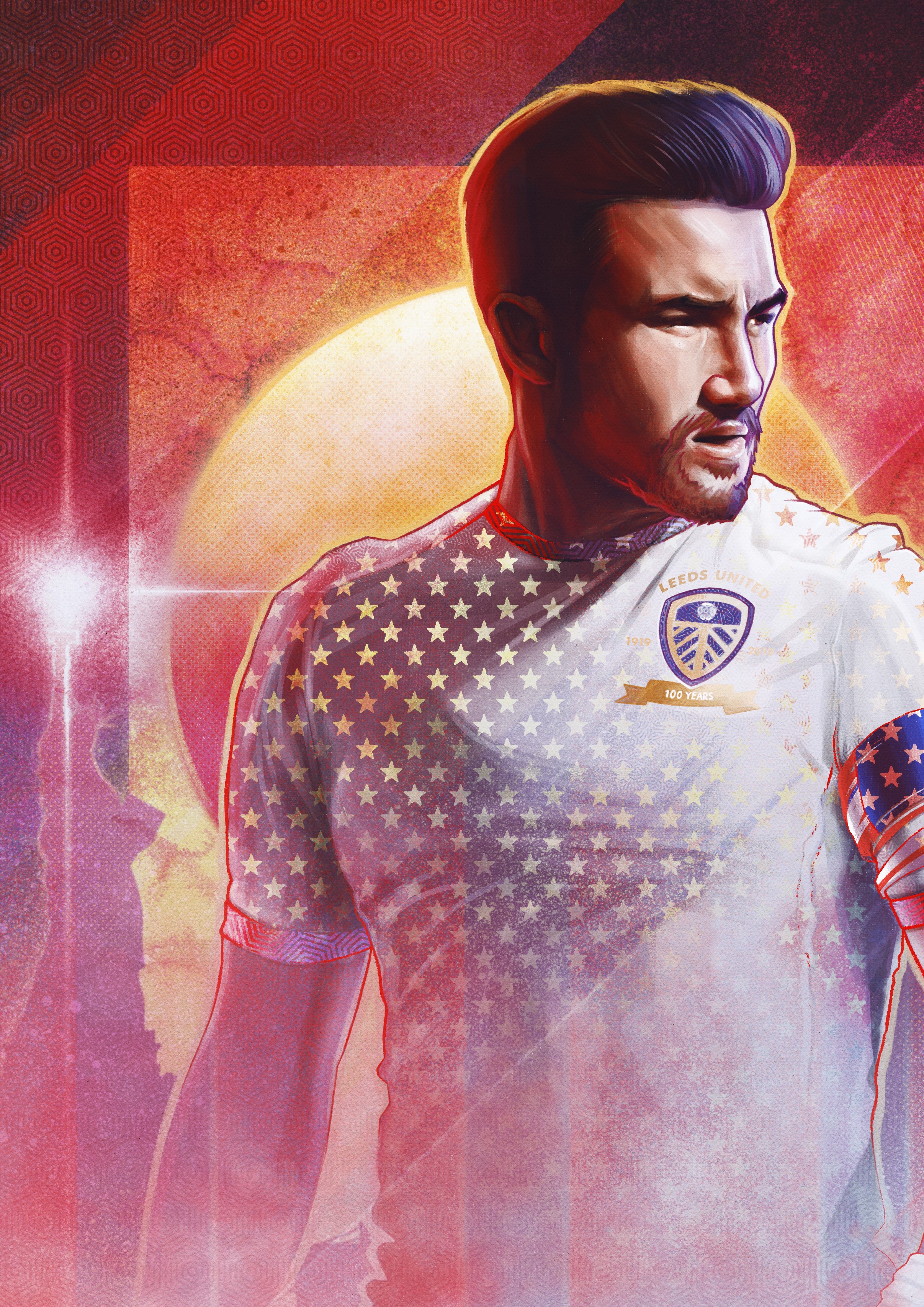 Jack Harrison, Leeds United — illustration by John Tregoning for The Square Ball — view 3