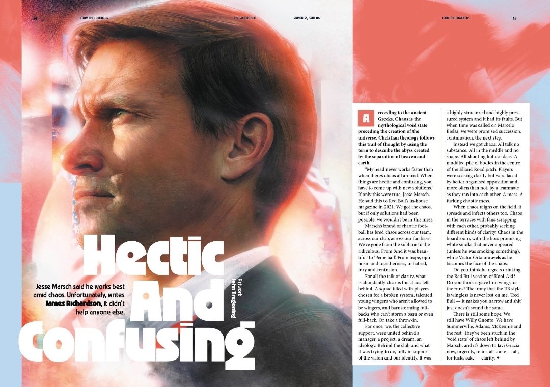 Jesse Marsch, Leeds United — illustration by John Tregoning for The Square Ball — view 4