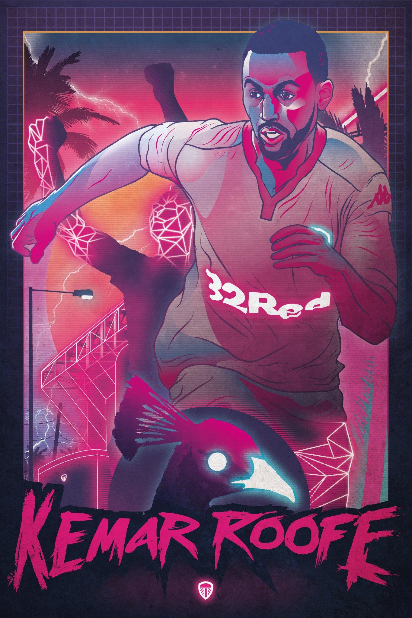 Kemar Roofe, Leeds United — illustration by John Tregoning for The Square Ball — view 6