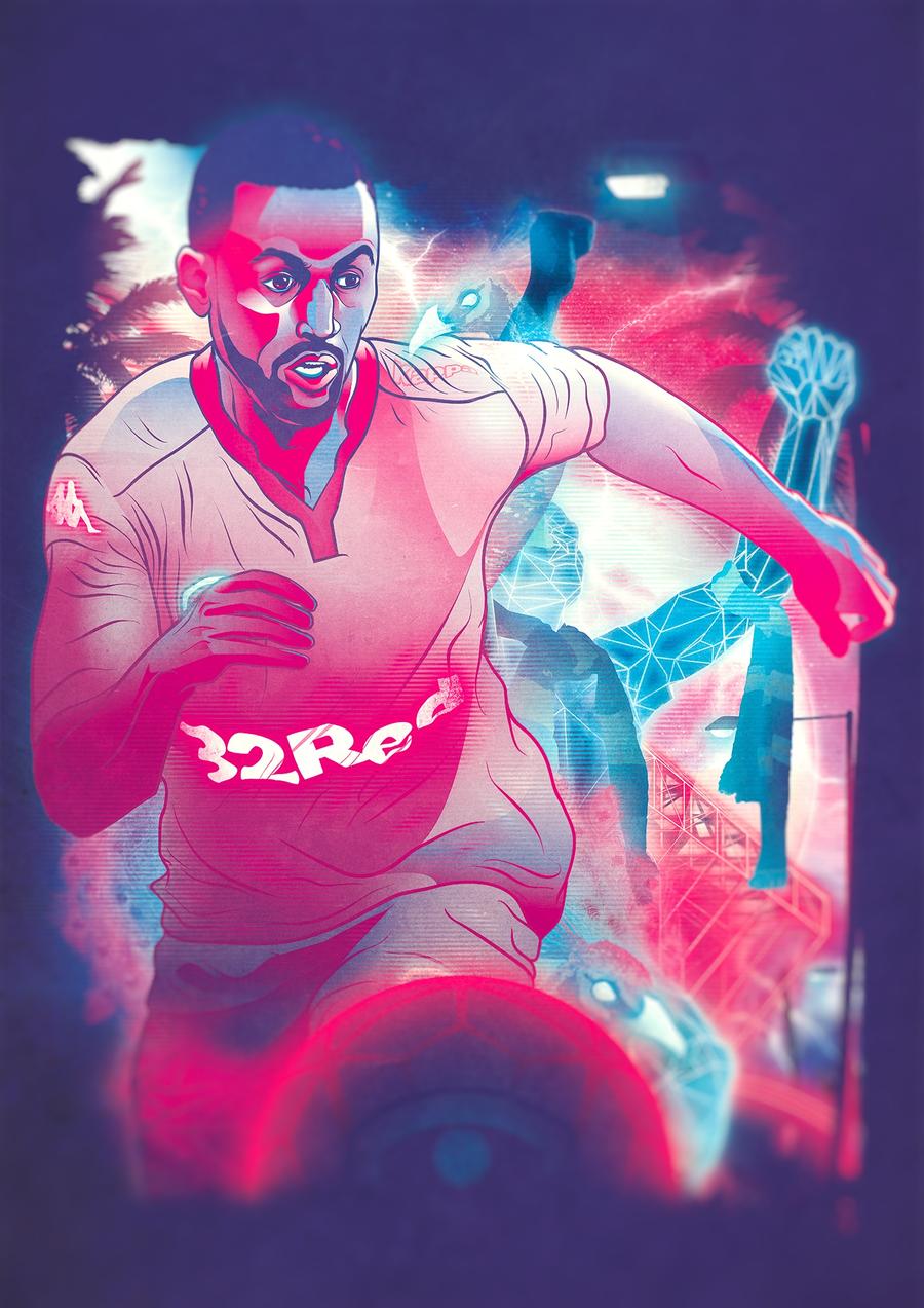 Kemar Roofe, Leeds United — illustration by John Tregoning for The Square Ball — view 8