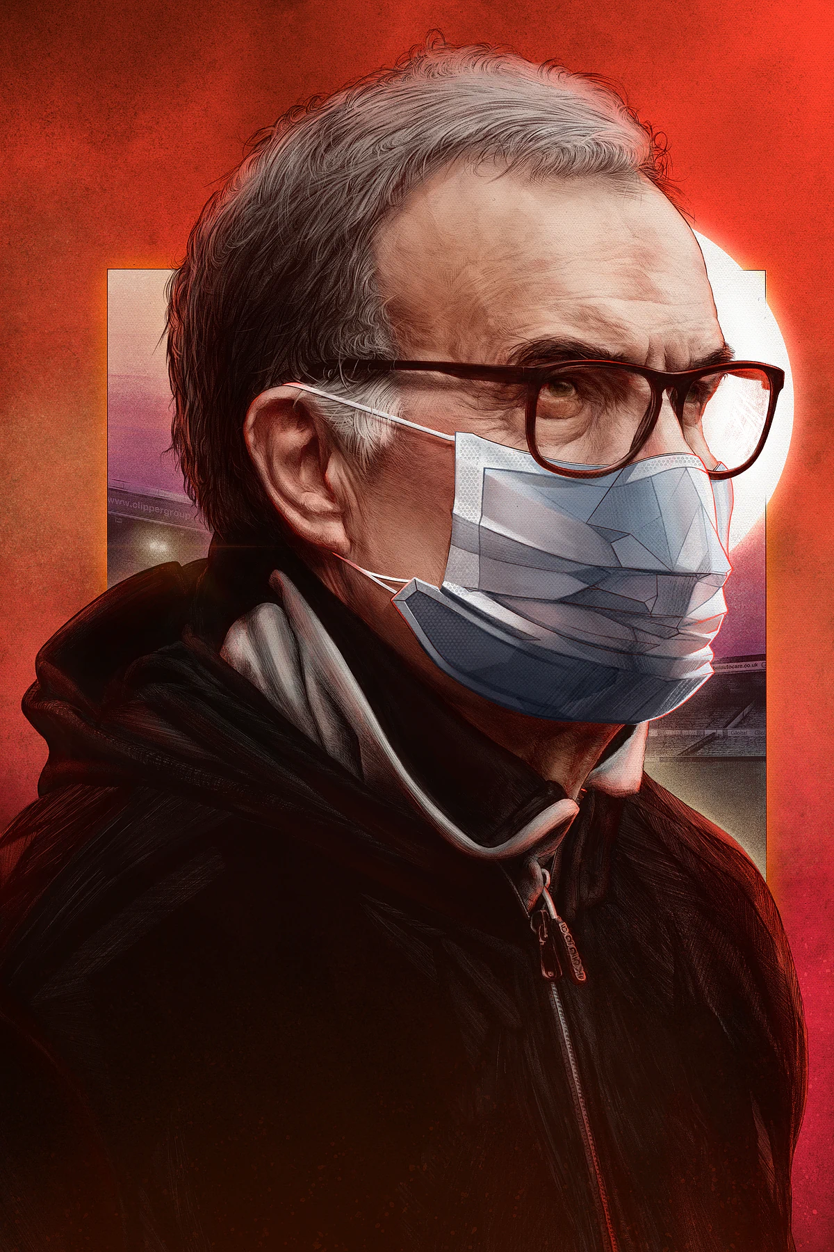 Marcelo Bielsa, Leeds United — illustration by John Tregoning