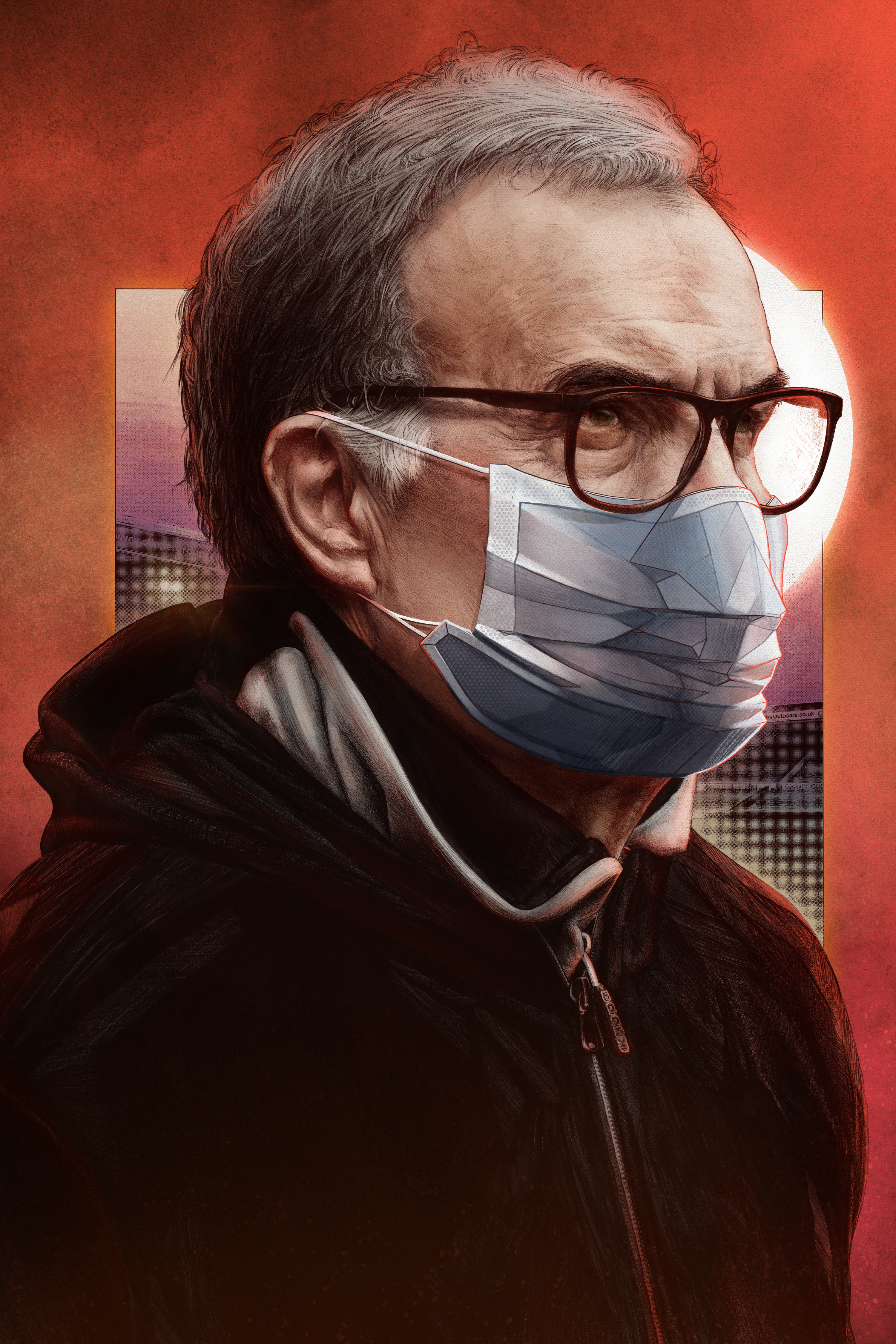 Marcelo Bielsa, Leeds United — illustration by John Tregoning