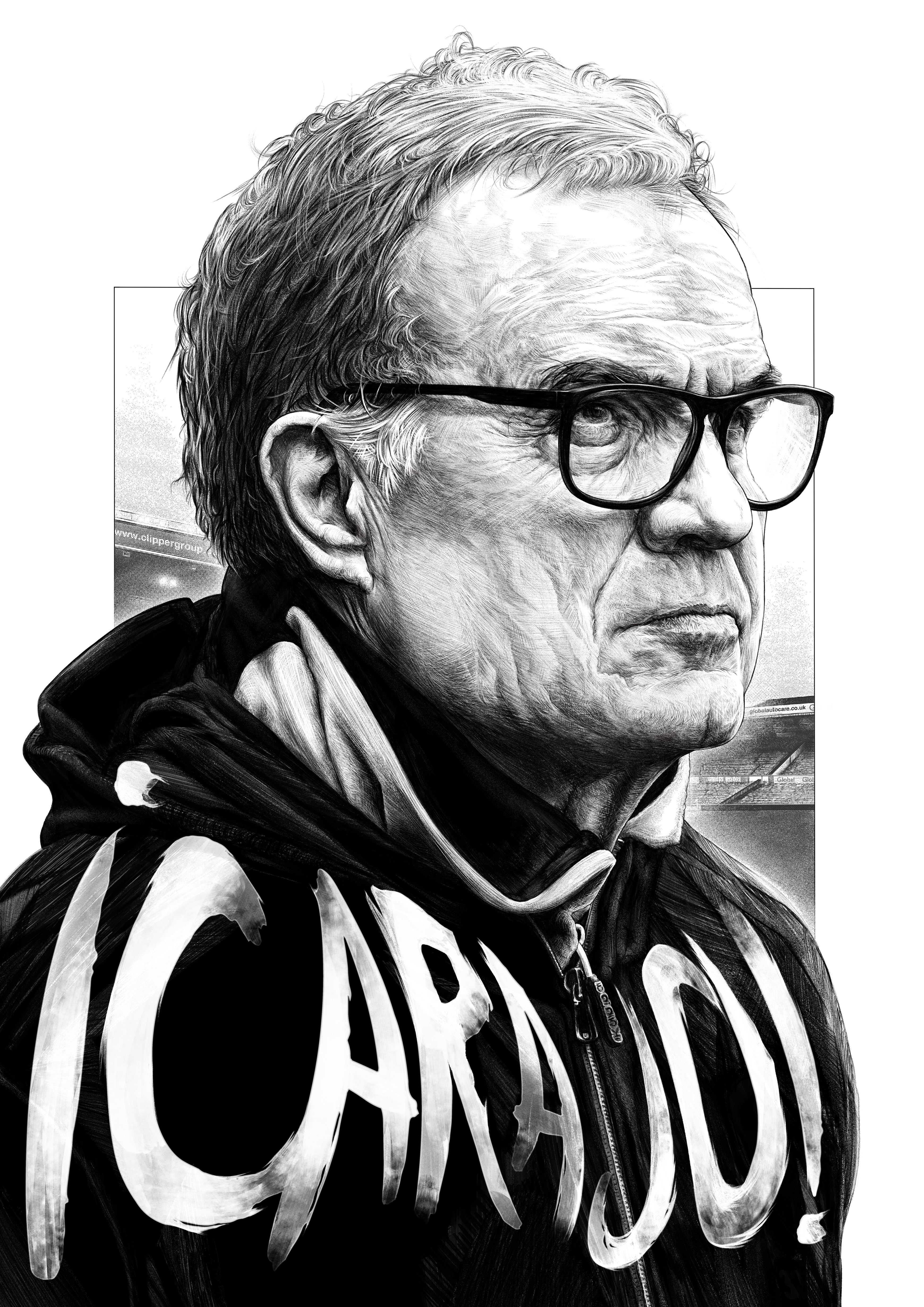 Marcelo Bielsa, Leeds United — illustration by John Tregoning — view 2