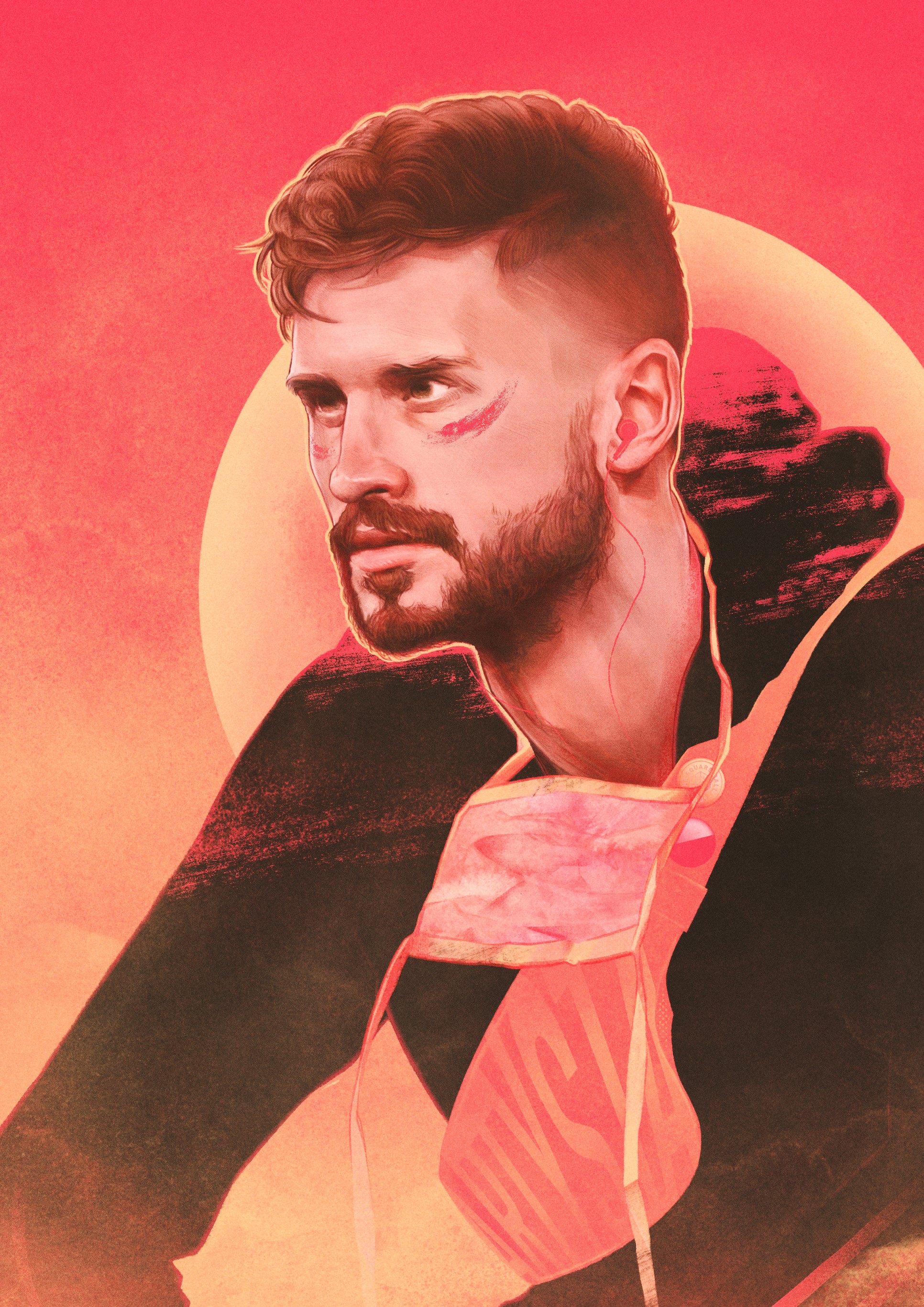Mateusz Klich, Leeds United — illustration by John Tregoning for The Square Ball — view 3