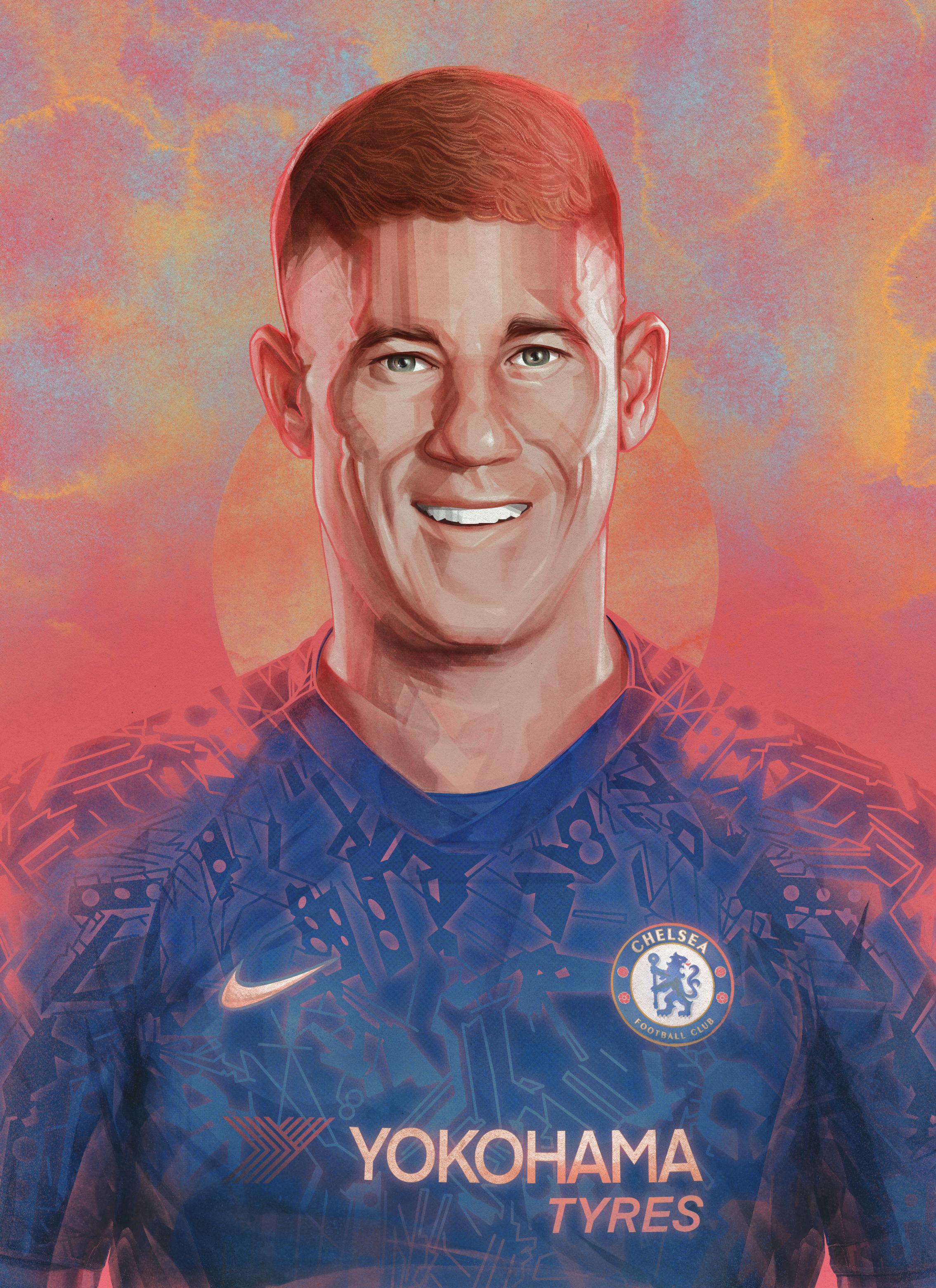 Ross Barkley, England — illustration by John Tregoning for MIFA