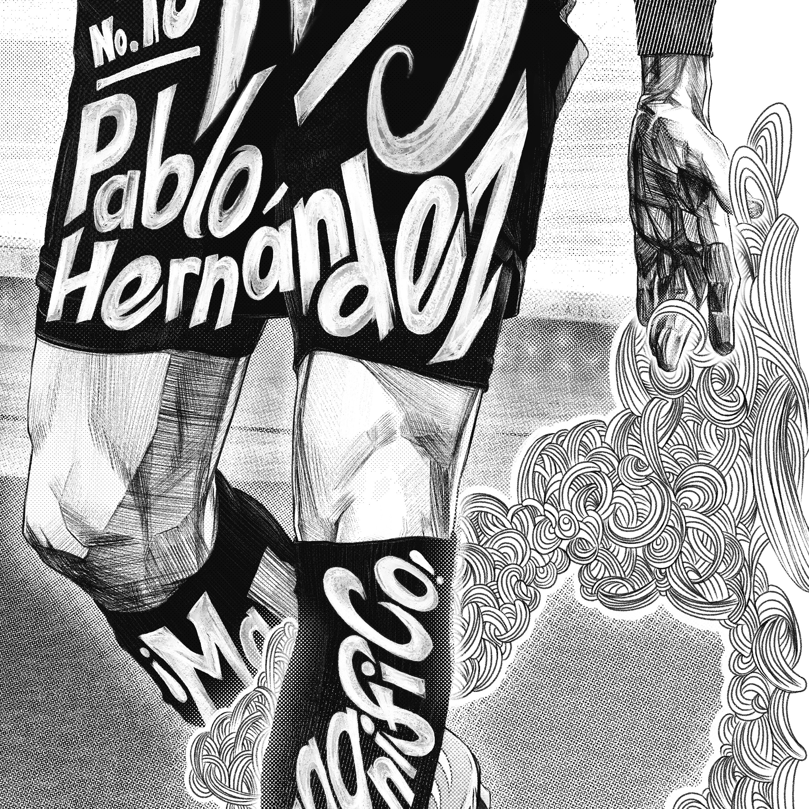 Pablo Hernández, Leeds United — illustration by John Tregoning — view 5