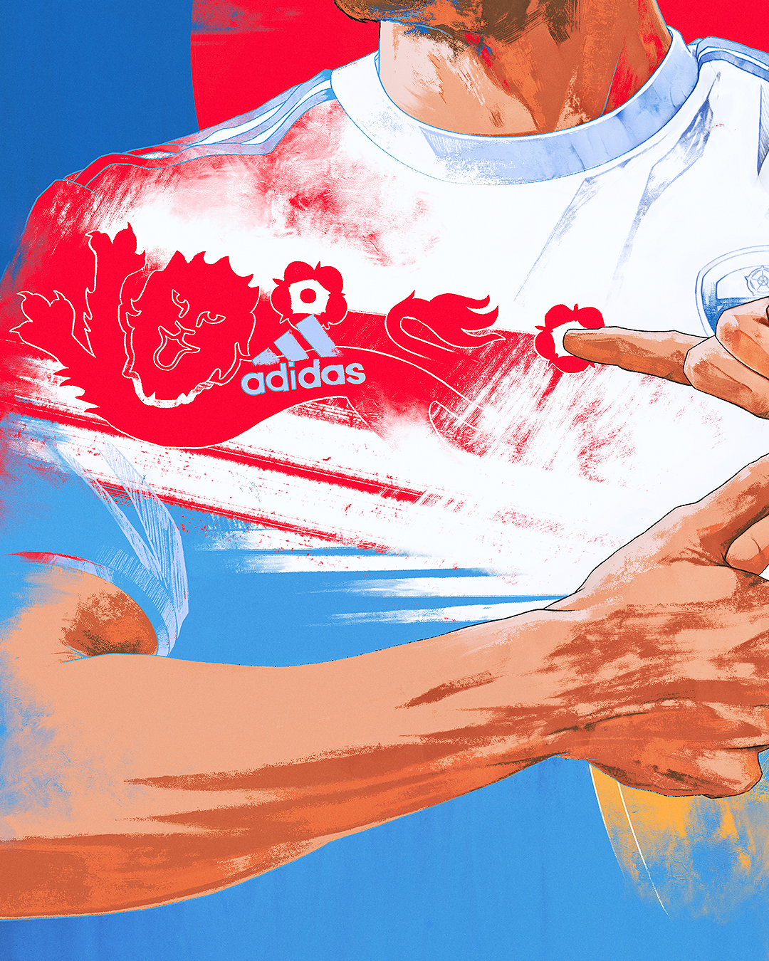 Patrick Bamford, England, Leeds United — illustration by John Tregoning for The Square Ball — view 8