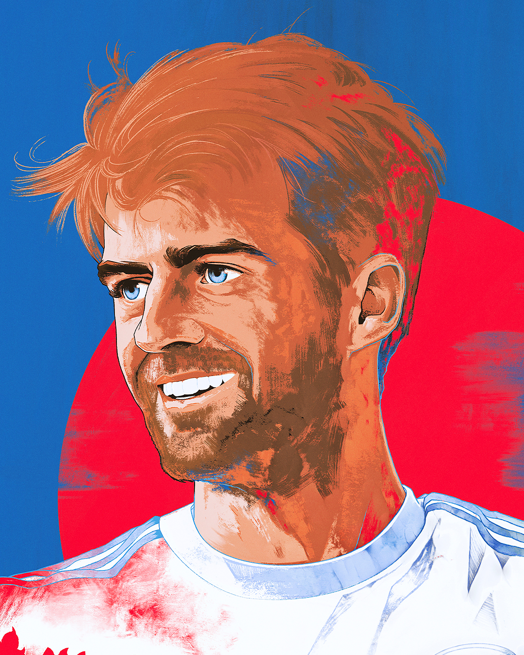 Patrick Bamford, England, Leeds United — illustration by John Tregoning for The Square Ball — view 9