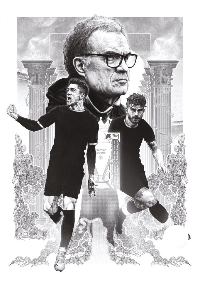Leeds United, Marcelo Bielsa — illustration by John Tregoning for The Square Ball — view 9
