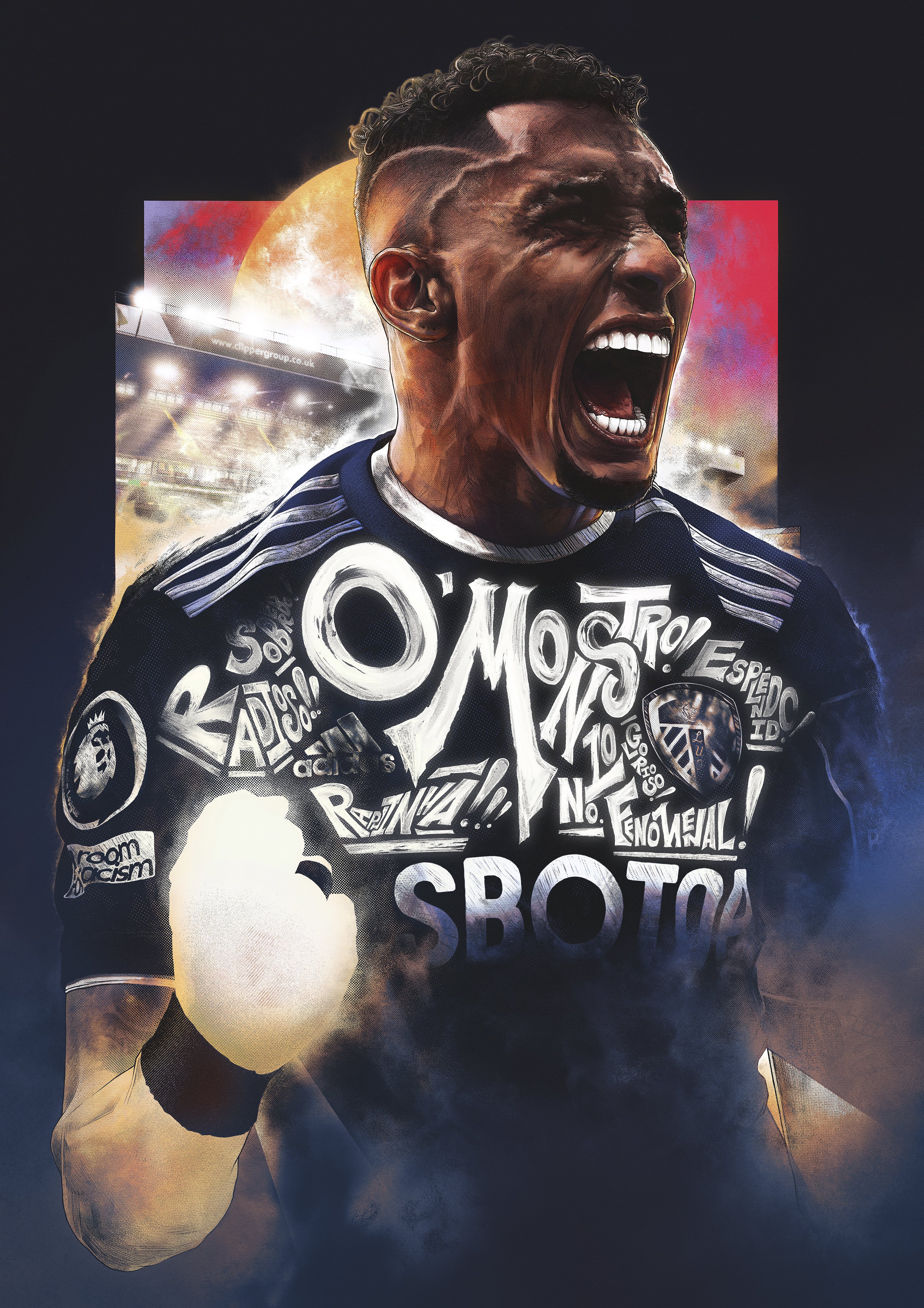 Raphinha, Leeds United — illustration by John Tregoning for The Square Ball — view 4