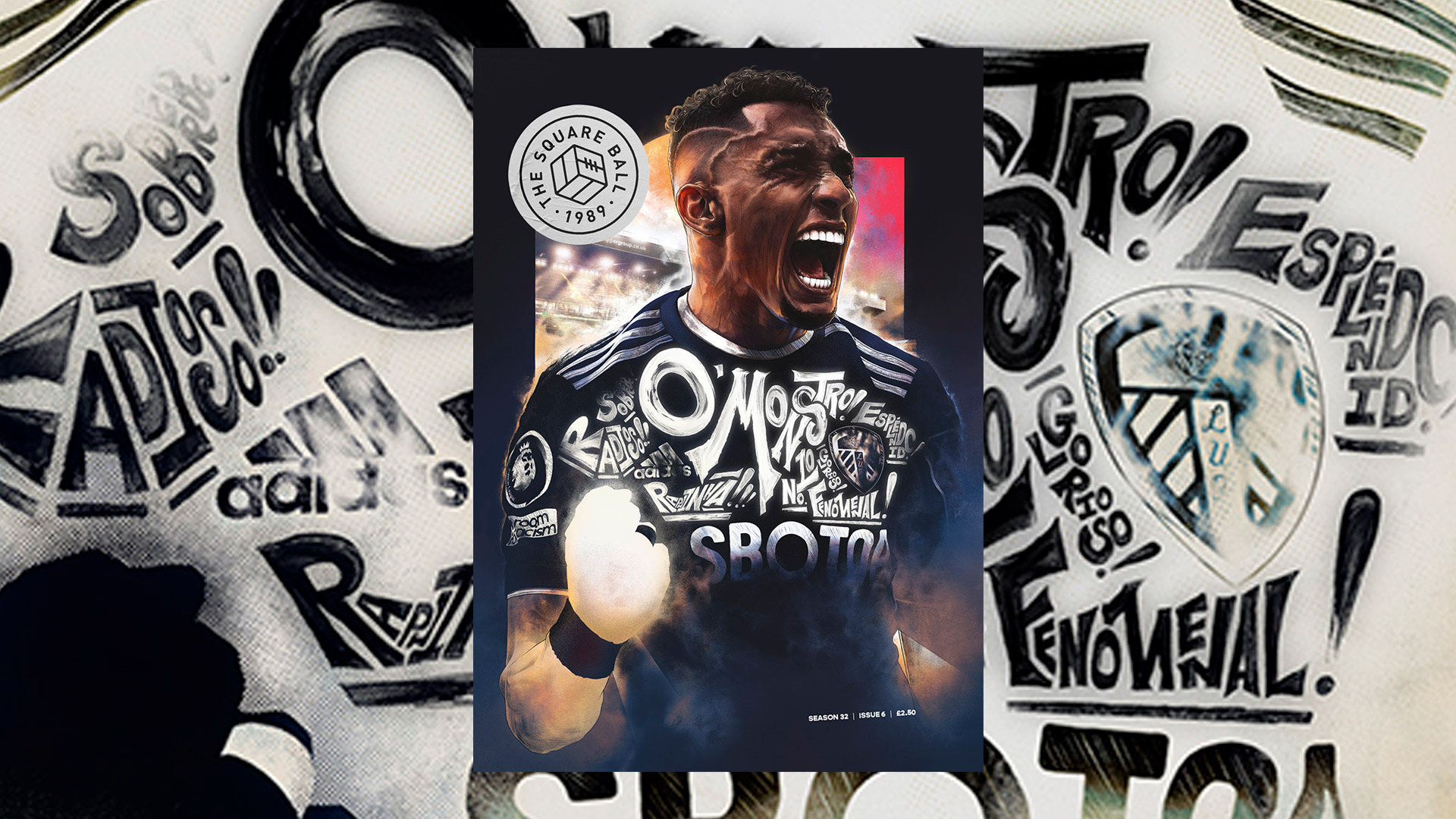 Raphinha, Leeds United — illustration by John Tregoning for The Square Ball