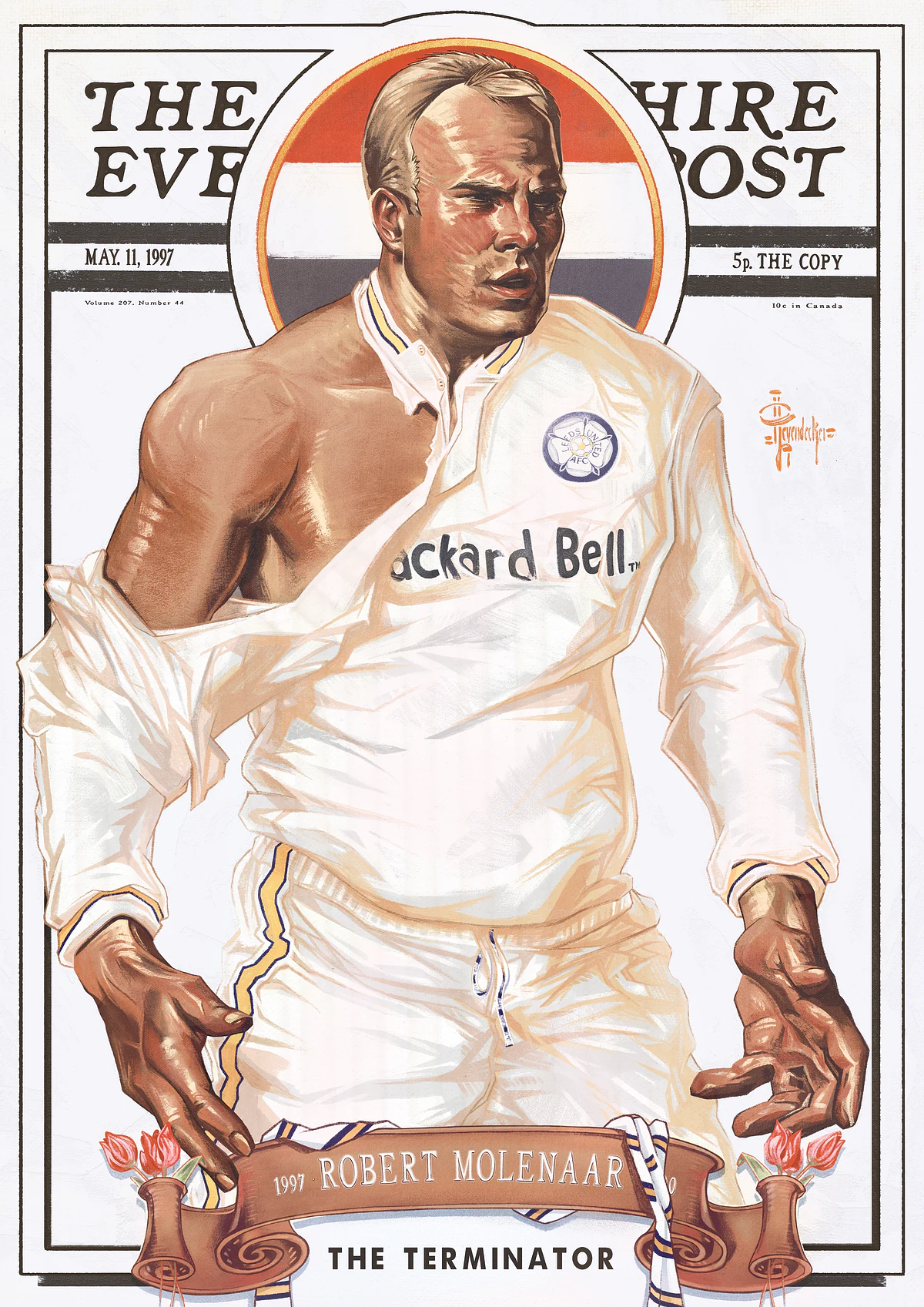 Robert Molenaar, Leeds United — illustration by John Tregoning for The Square Ball