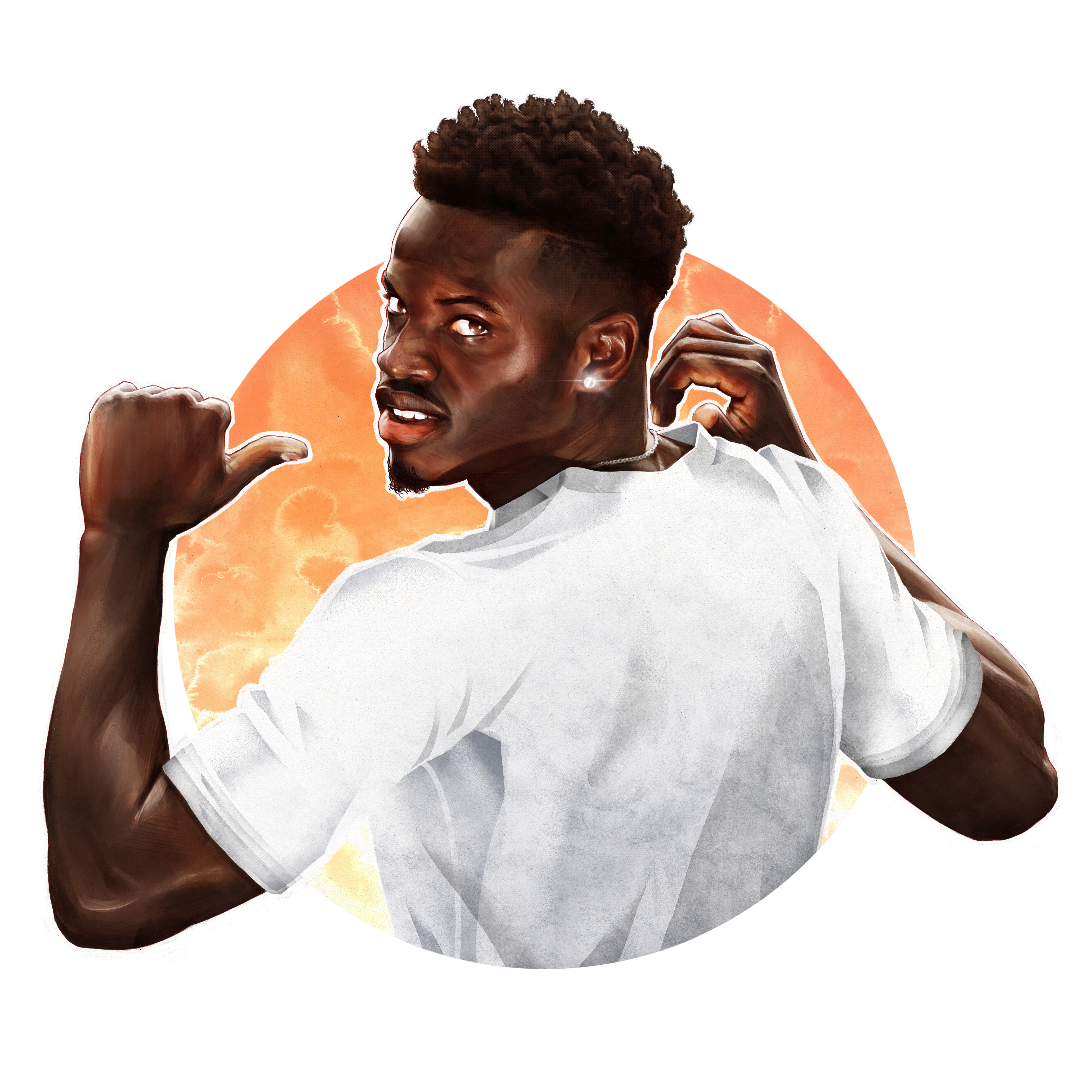Ronaldo Vieira, Leeds United — illustration by John Tregoning — view 2