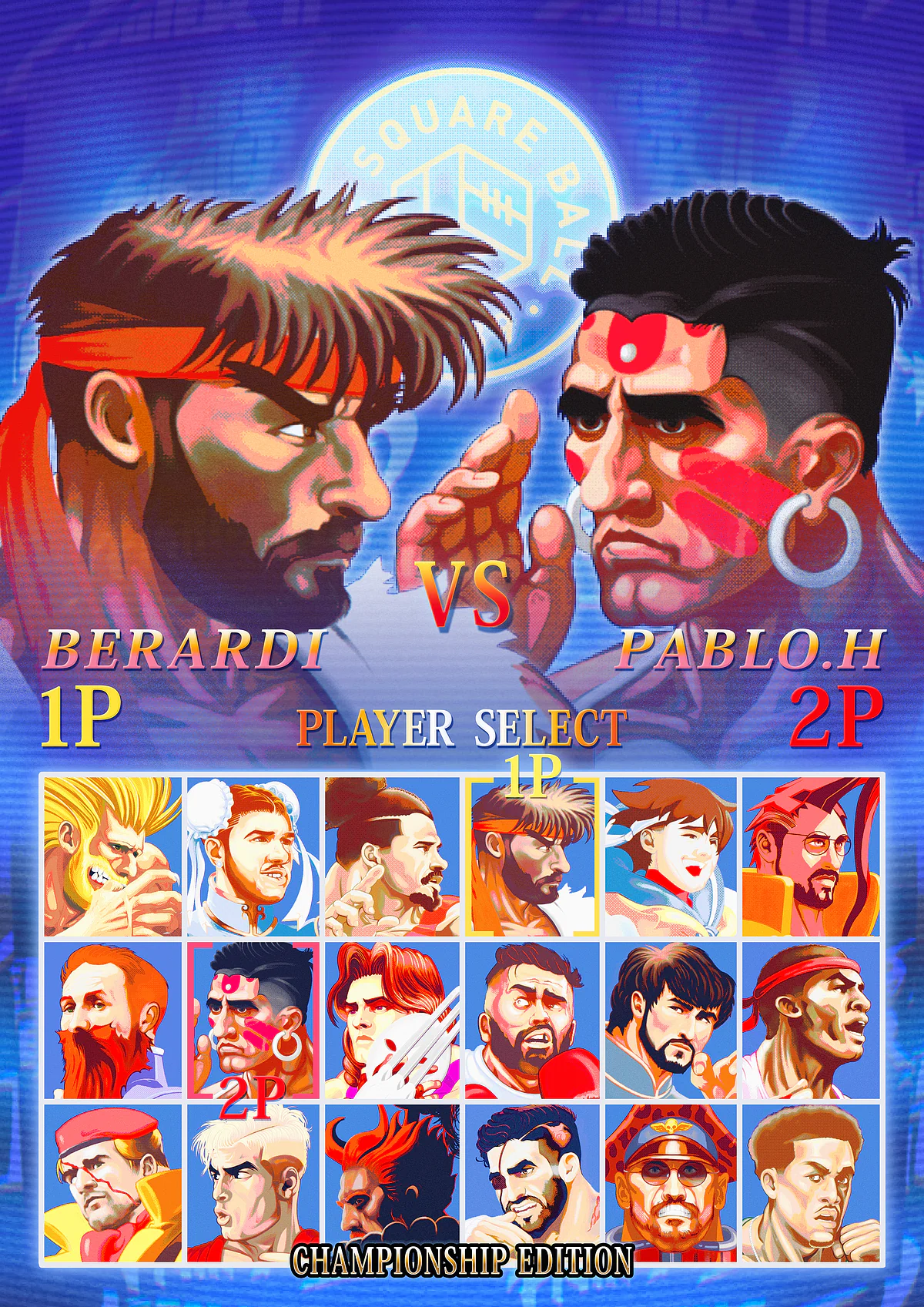 Leeds United, Street Fighter — illustration by John Tregoning for The Square Ball