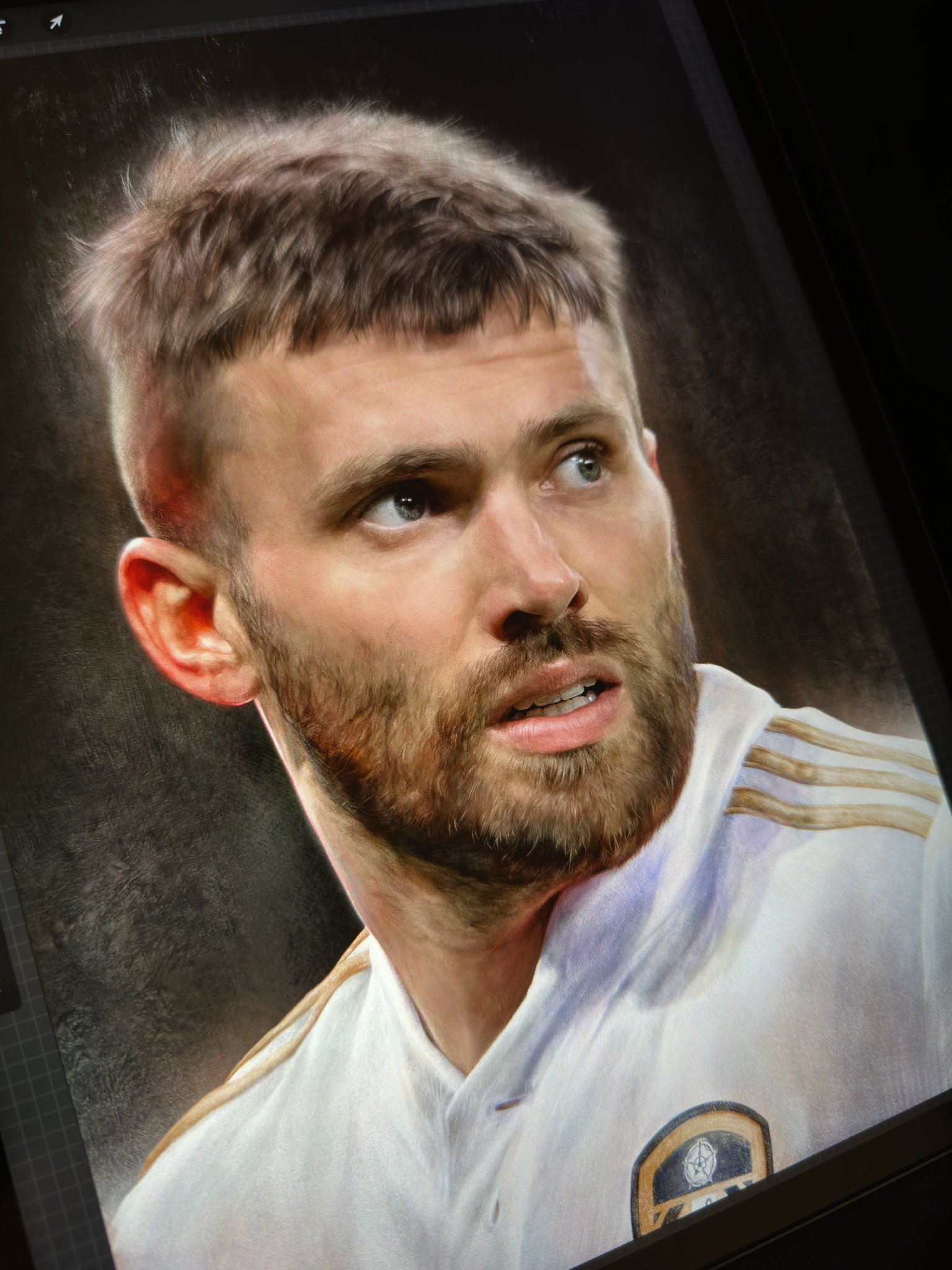 Stuart Dallas, Leeds United — illustration by John Tregoning — view 4