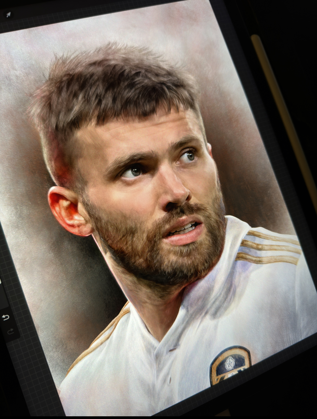 Stuart Dallas, Leeds United — illustration by John Tregoning — view 6