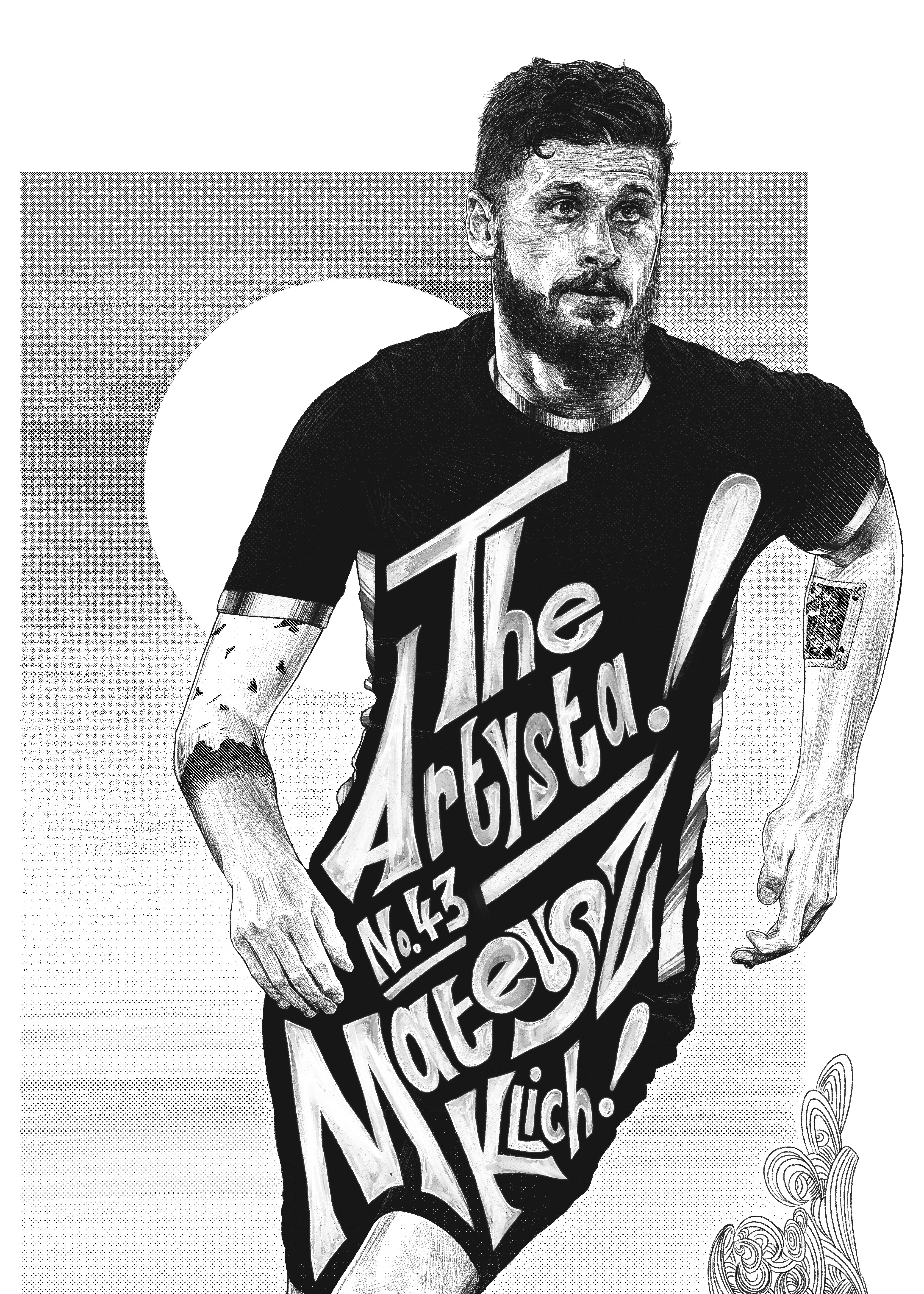 Mateusz Klich, Leeds United — illustration by John Tregoning — view 3