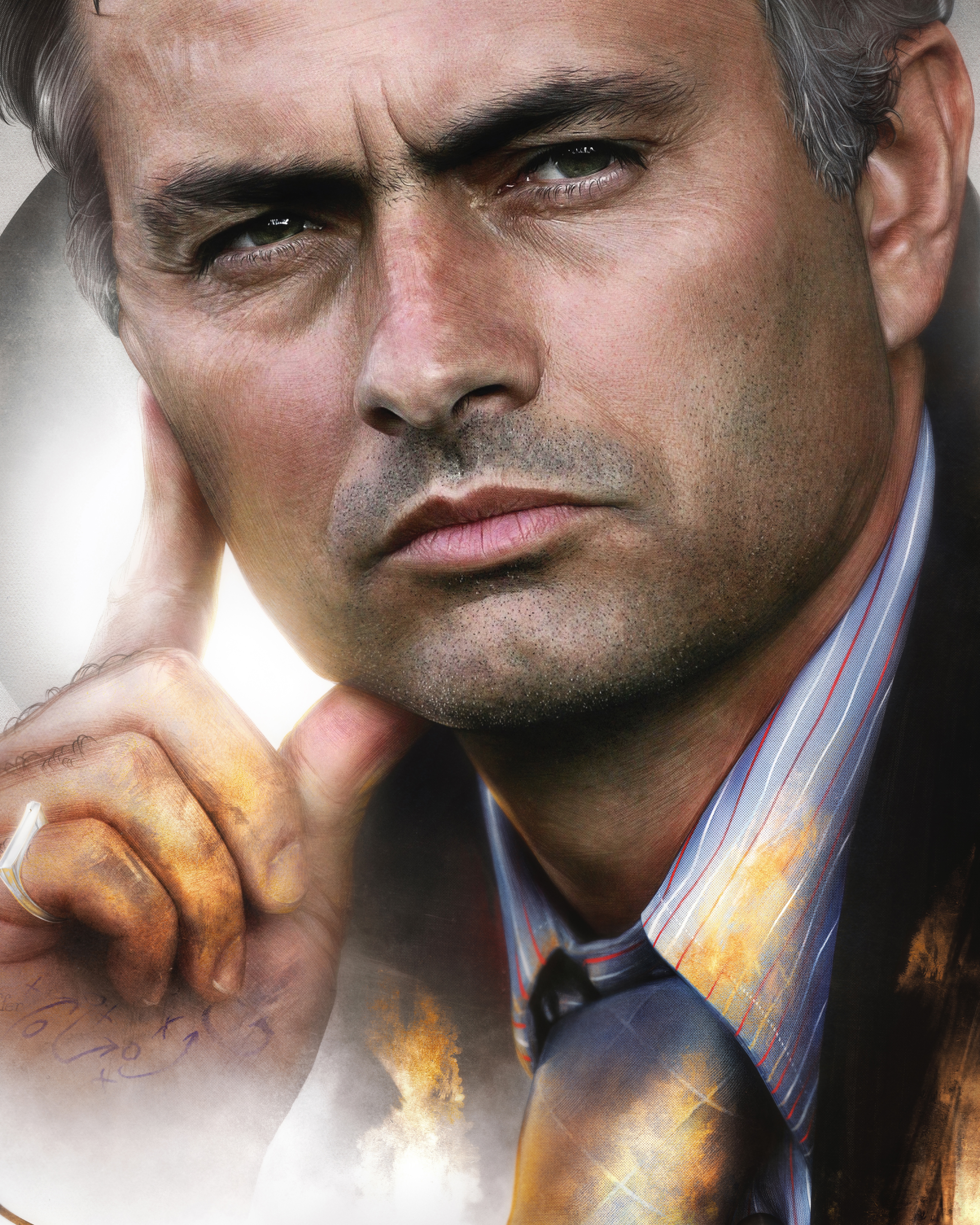 José Mourinho, AS Roma — illustration by John Tregoning for The Gaffer Magazine — view 3