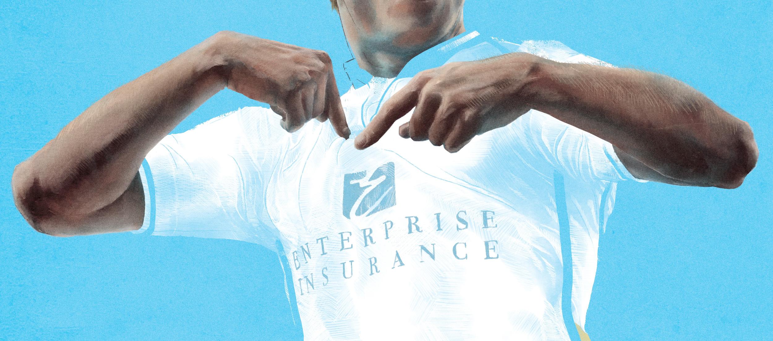 Luciano Becchio, Leeds United — illustration by John Tregoning for The Square Ball — view 5