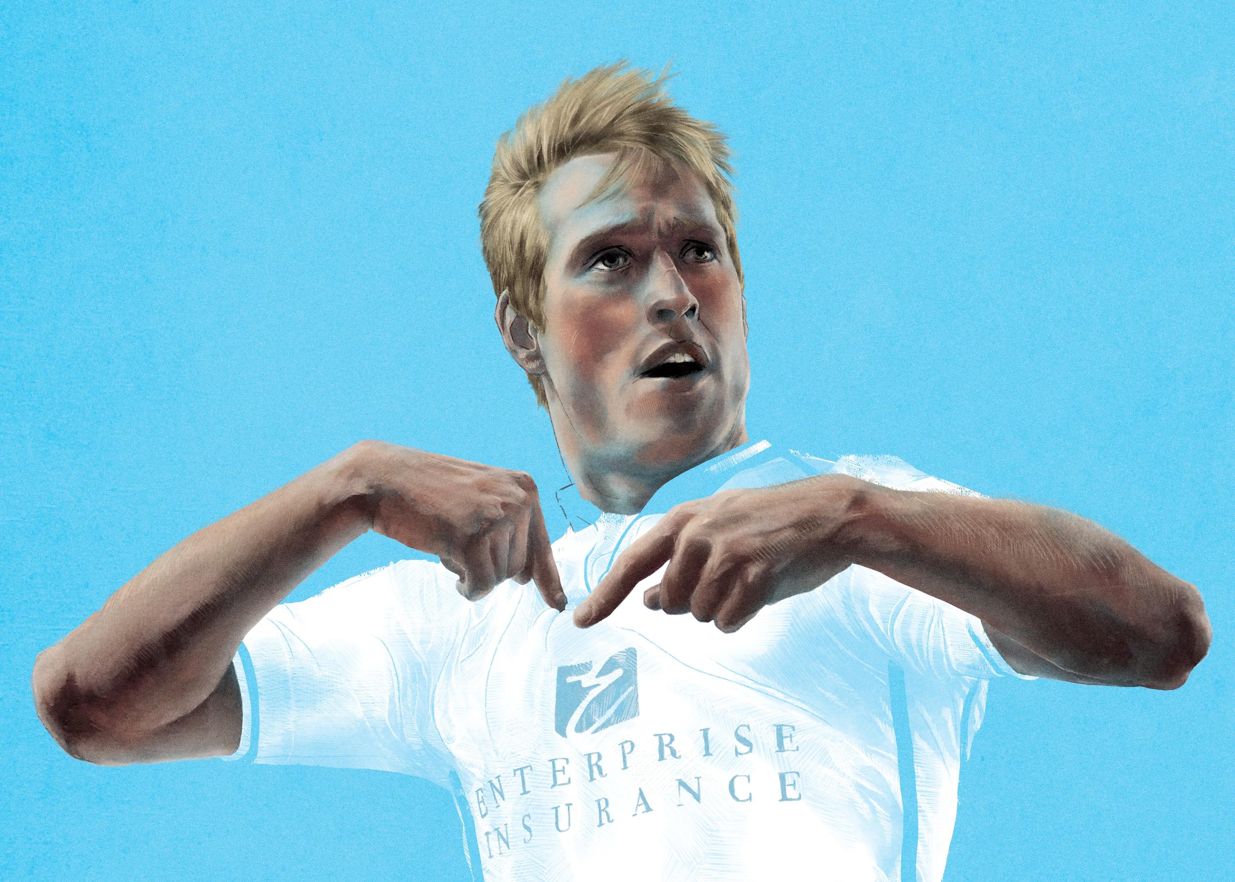 Luciano Becchio, Leeds United — illustration by John Tregoning for The Square Ball — view 6