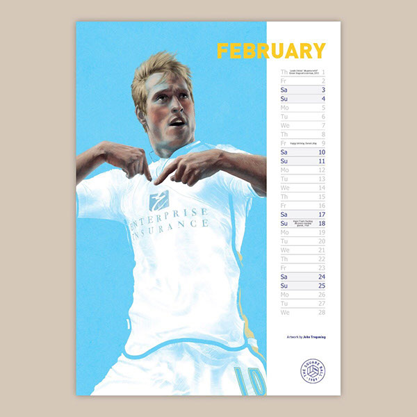 Luciano Becchio, Leeds United — illustration by John Tregoning for The Square Ball — view 3