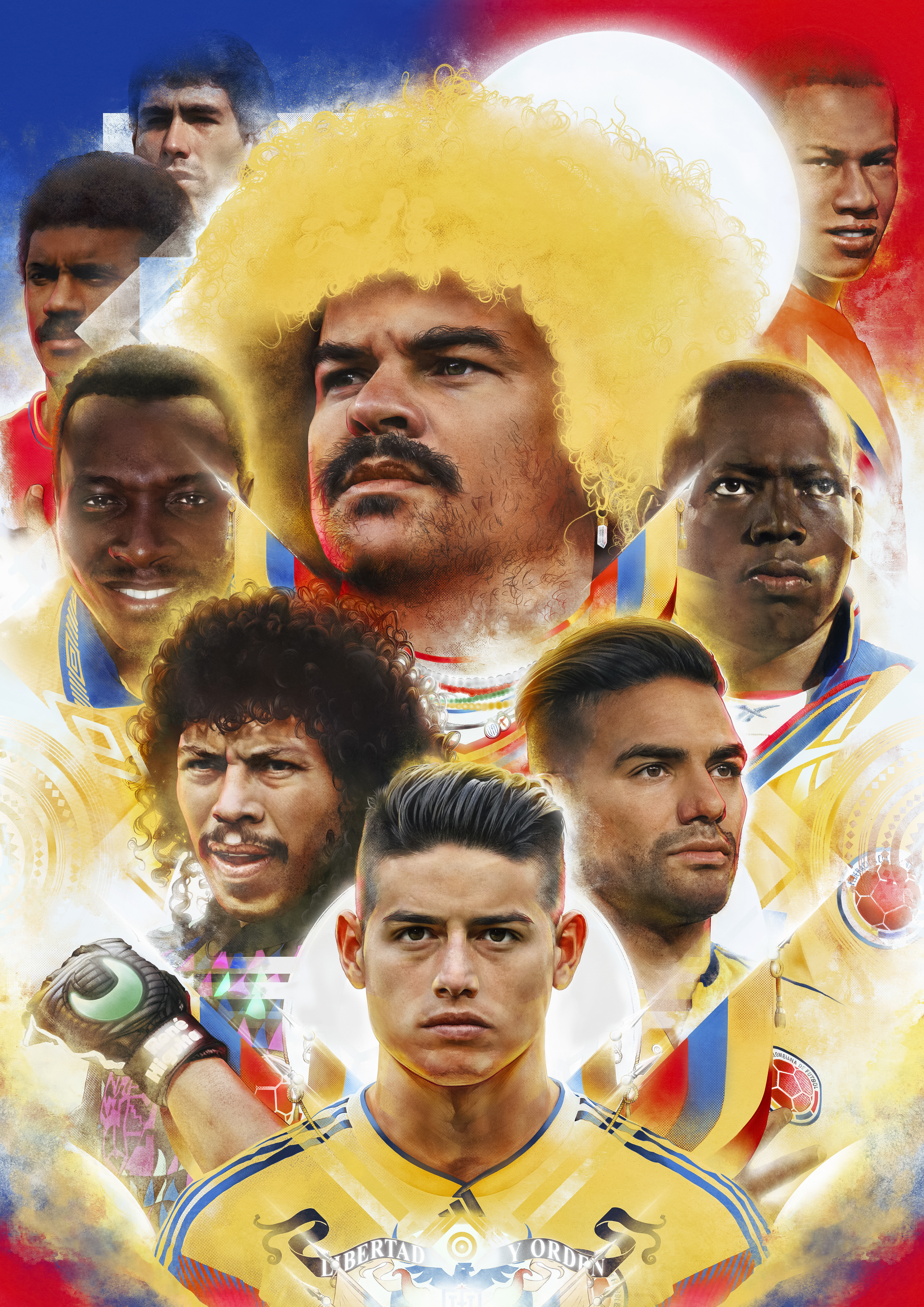 Colombia national football team — illustration by John Tregoning for These Football Times — view 7