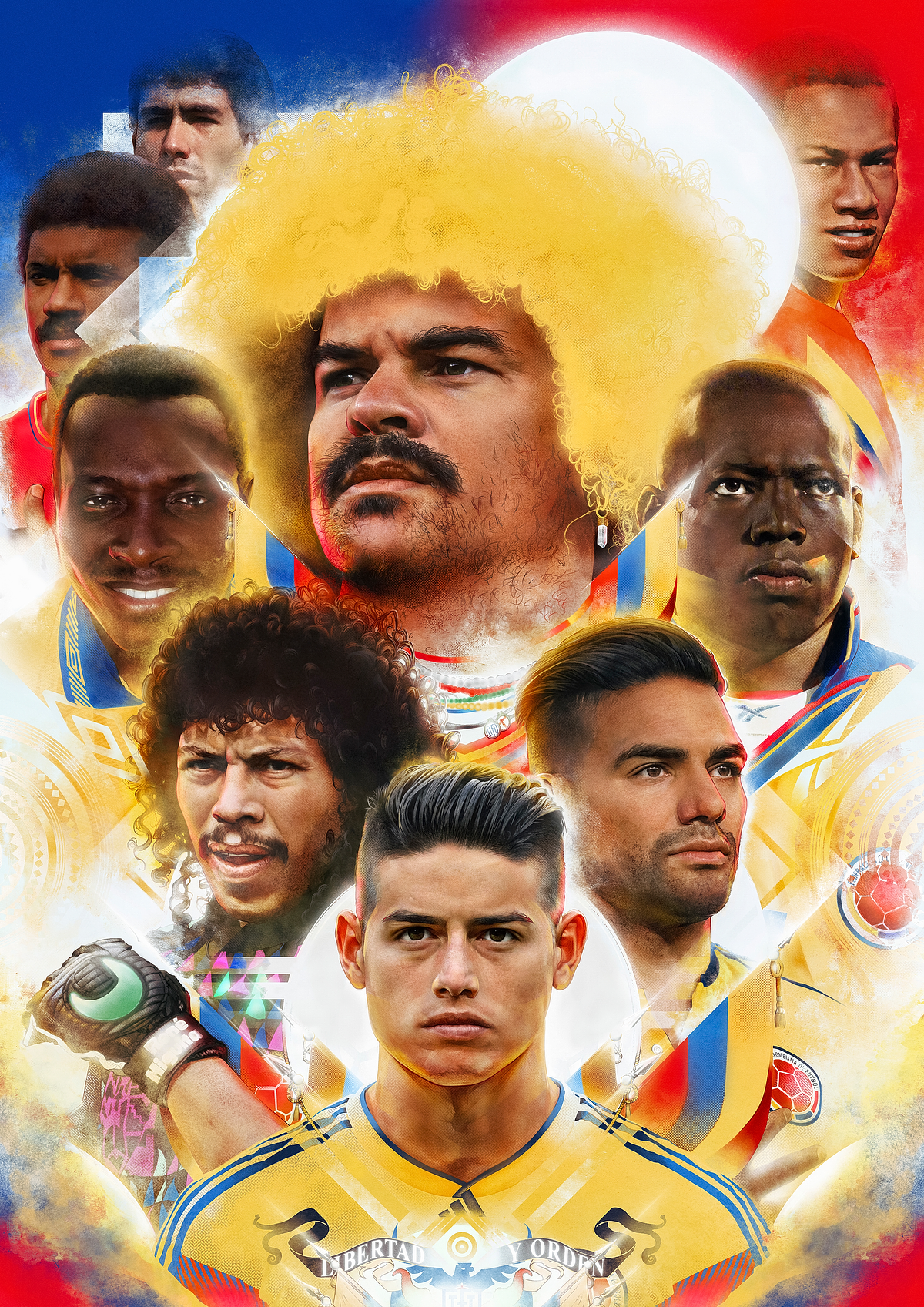 Colombia national football team — illustration by John Tregoning for These Football Times