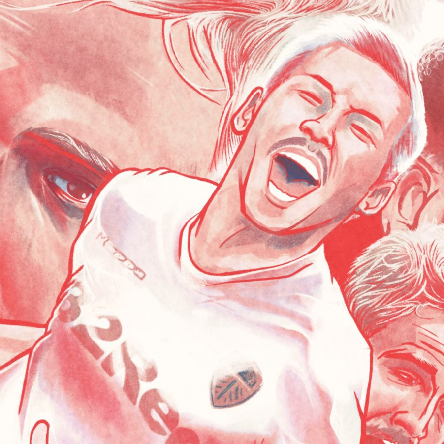 Yosuke Ideguchi, Leeds United — illustration by John Tregoning for The Square Ball