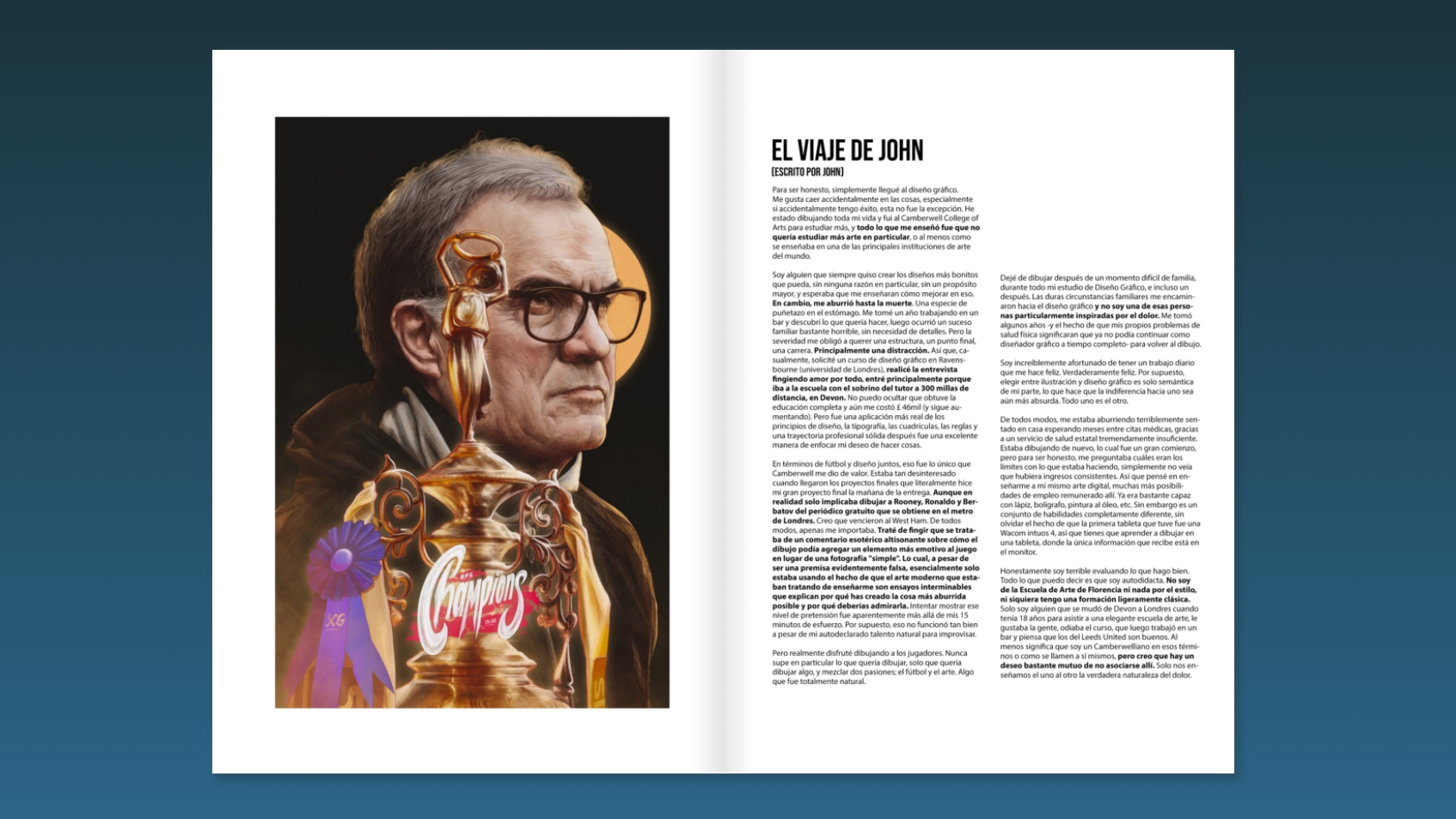 Marcelo Bielsa, Leeds United — illustration by John Tregoning for Zonamixta Magazine — view 4